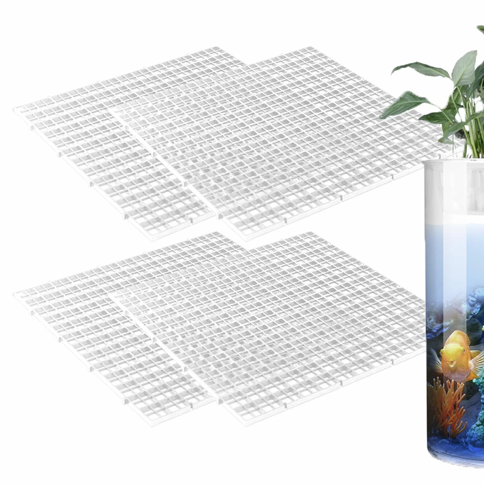 Couvercle d'aquarium 30 x 30 cm 4 panneaux de grille filtrante anti-saut pour terrarium tortue