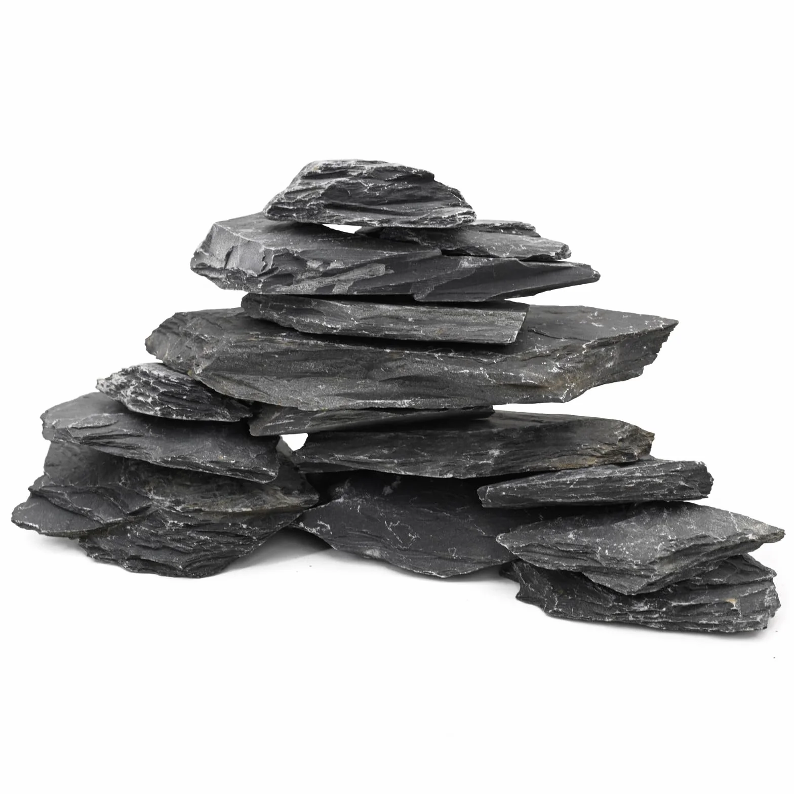 Unocho Pierres d’Aquarium Naturelle Ardoise 2,25kg pour aquascaping Reptiles Terrariums (5-10cm)