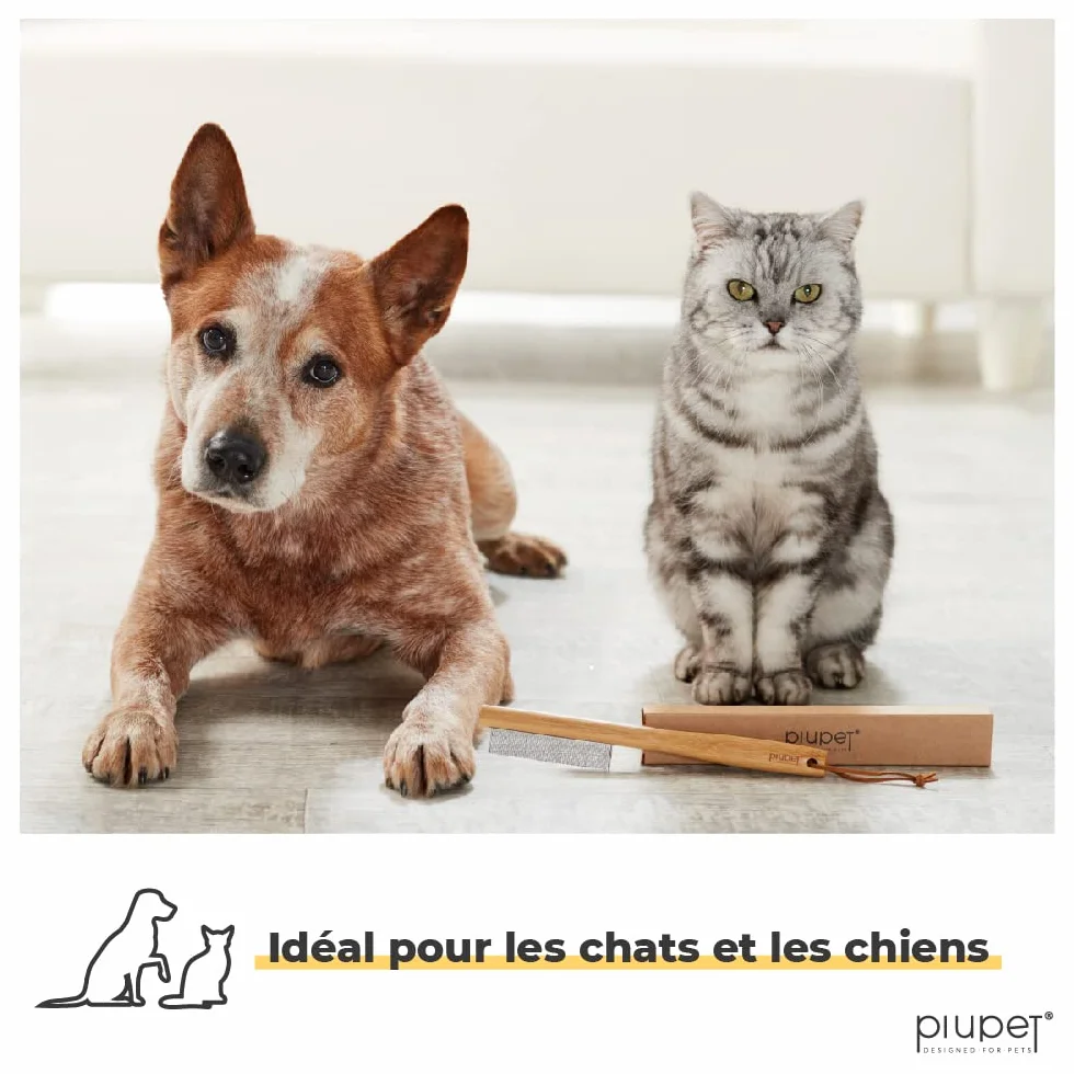 PiuPet Peigne Anti puces pour Chat Chien Brosse Anti-puces poux tiques