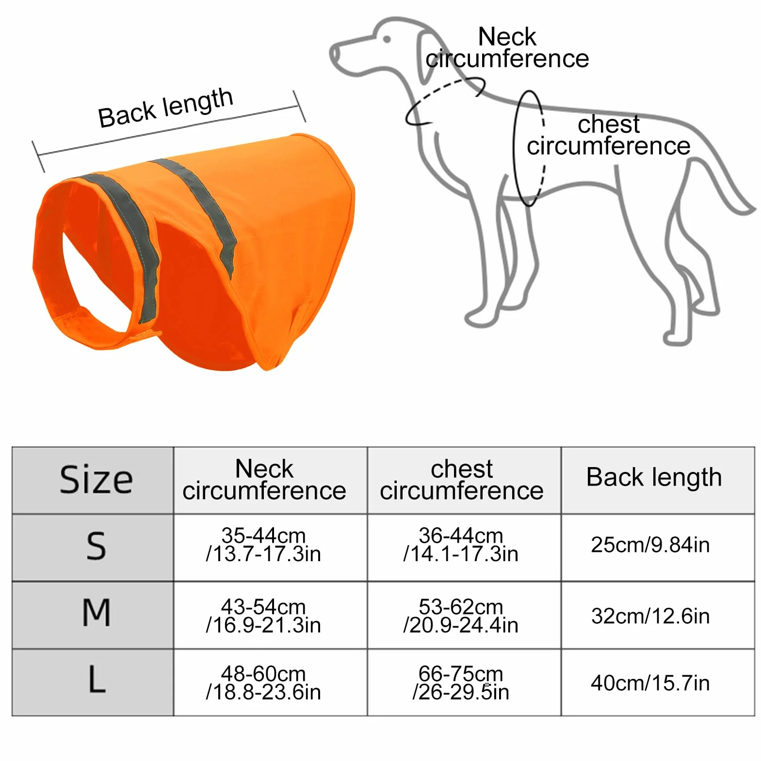 Gilet de sécurité pour Chien Orange Fluorescent Réfléchissant Respirant