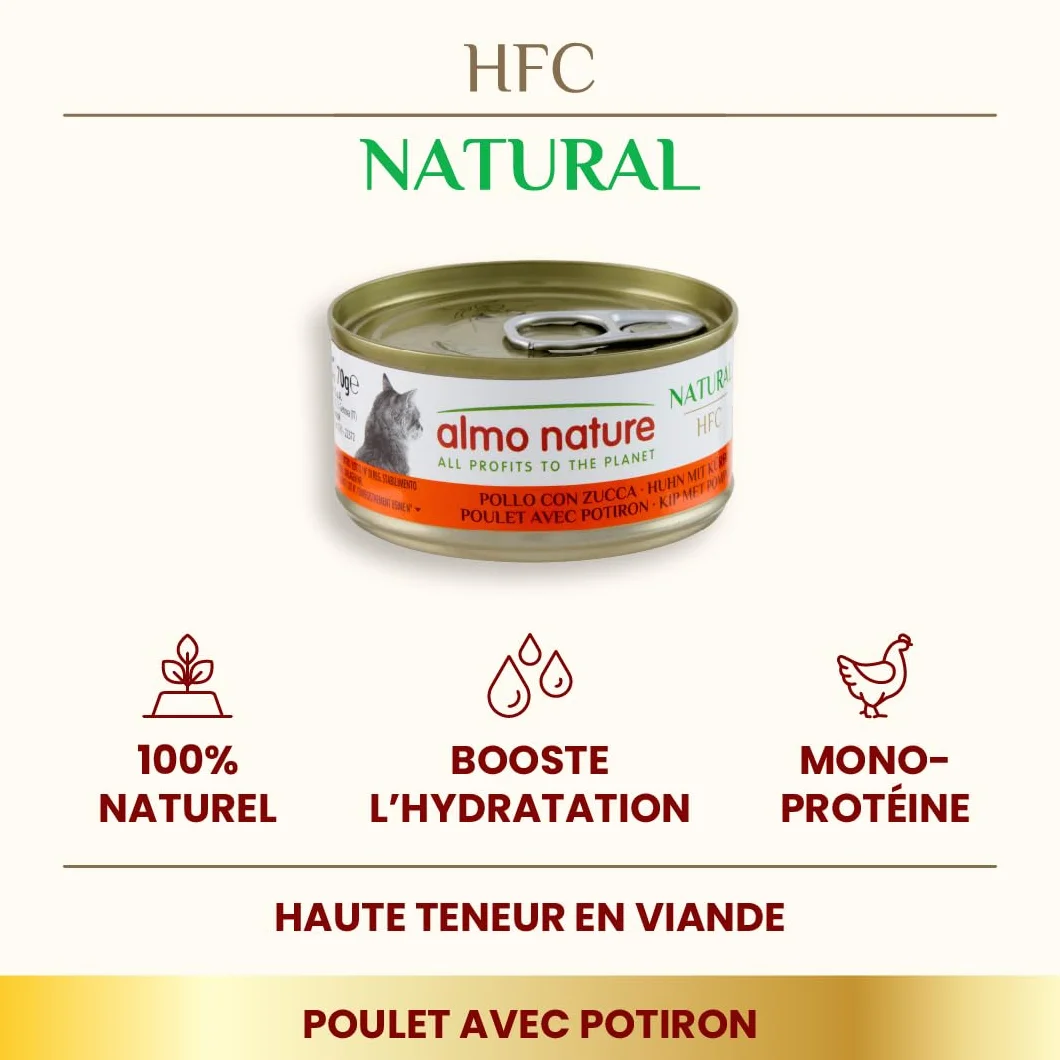 almo nature HFC Natural Aliments Humides pour Chats Poulet 70g Lot de 6