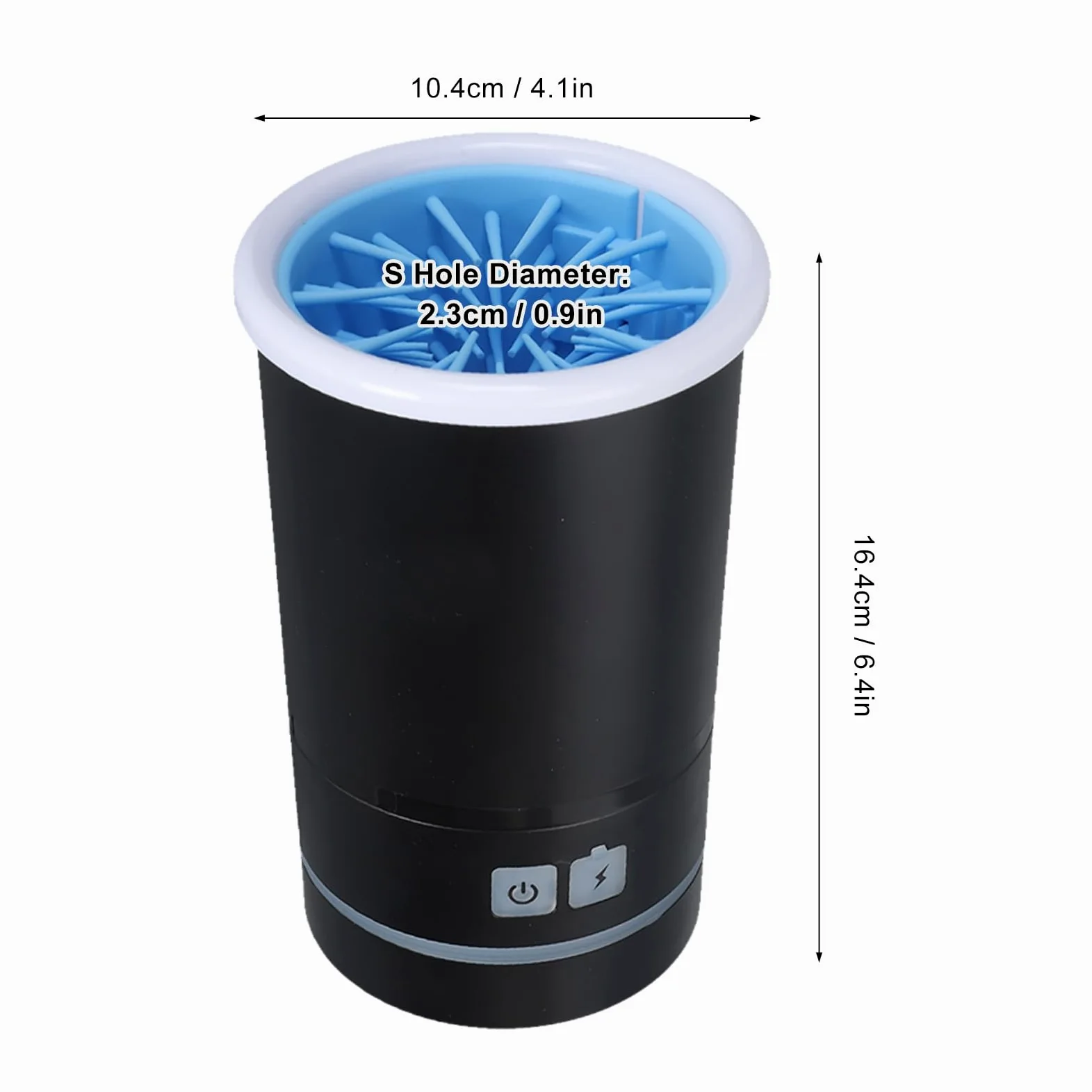 Nettoyeur automatique pour chien, laveuse électrique douce, rechargeable par USB, machine de nettoyage des pattes de chien pour chiens et chats de petite et moyenne taille (noir blanc)