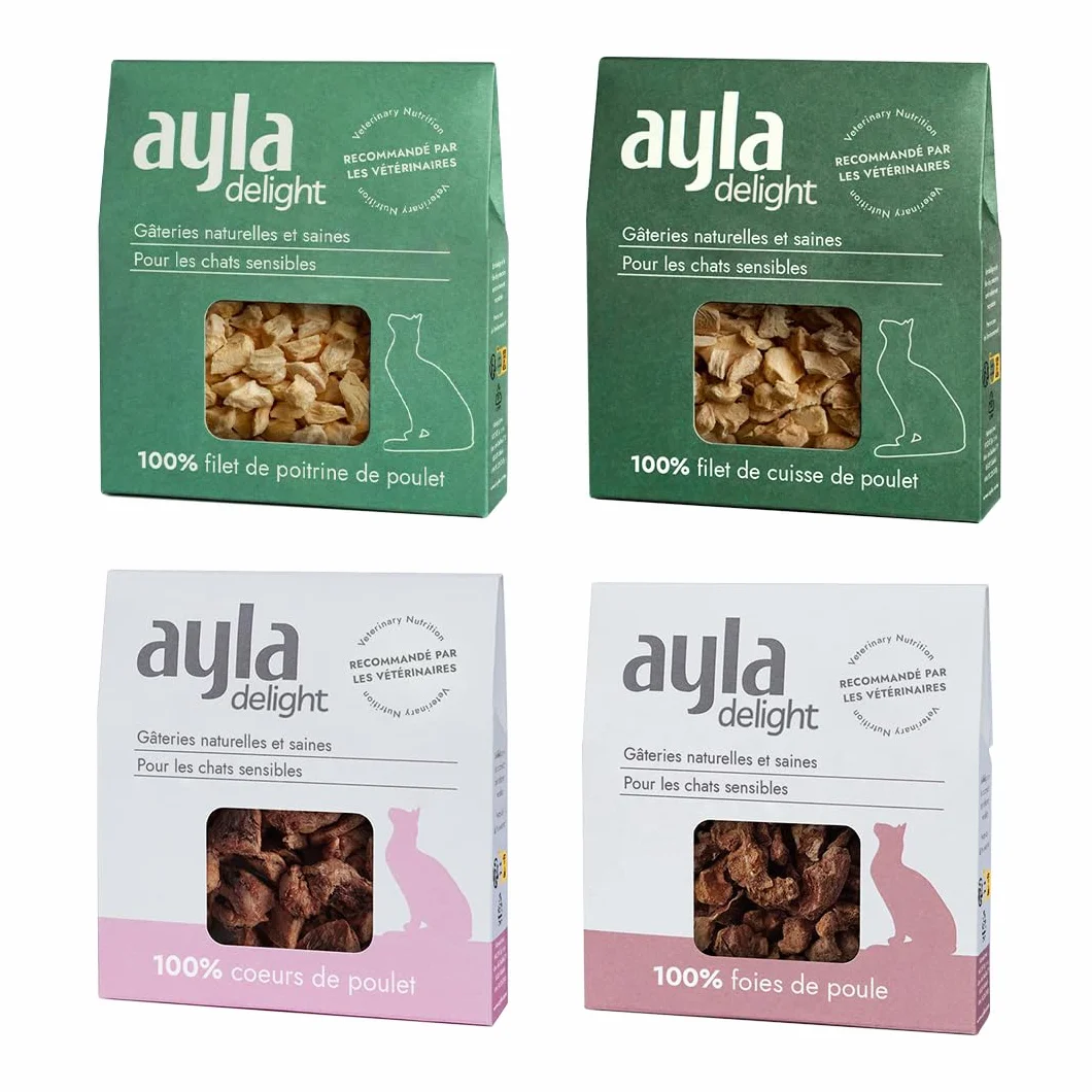 AYLA Friandises pour chat lyophilisées Riche en protéines Booster pelage muscles 140 g mélange