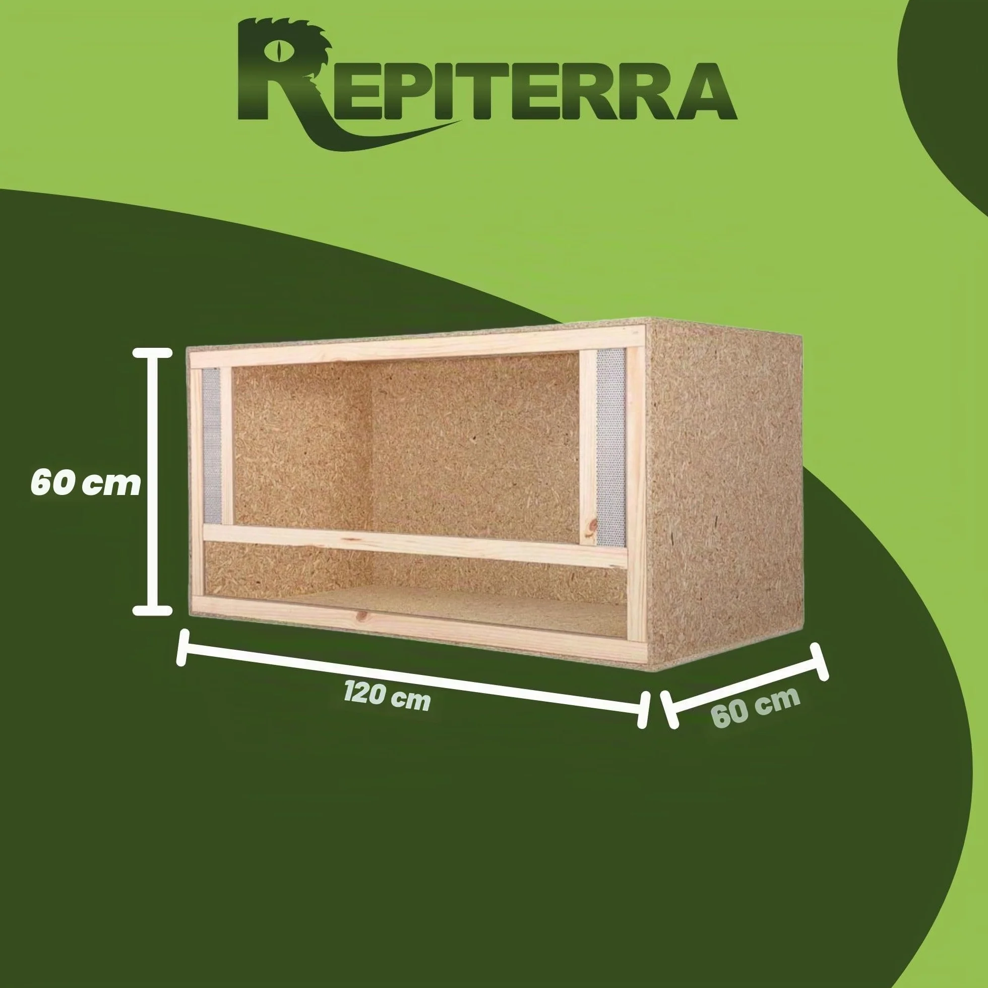 REPITERRA Terrarium En Bois OSB 120x60x60cm avec Aération Facile à Monter