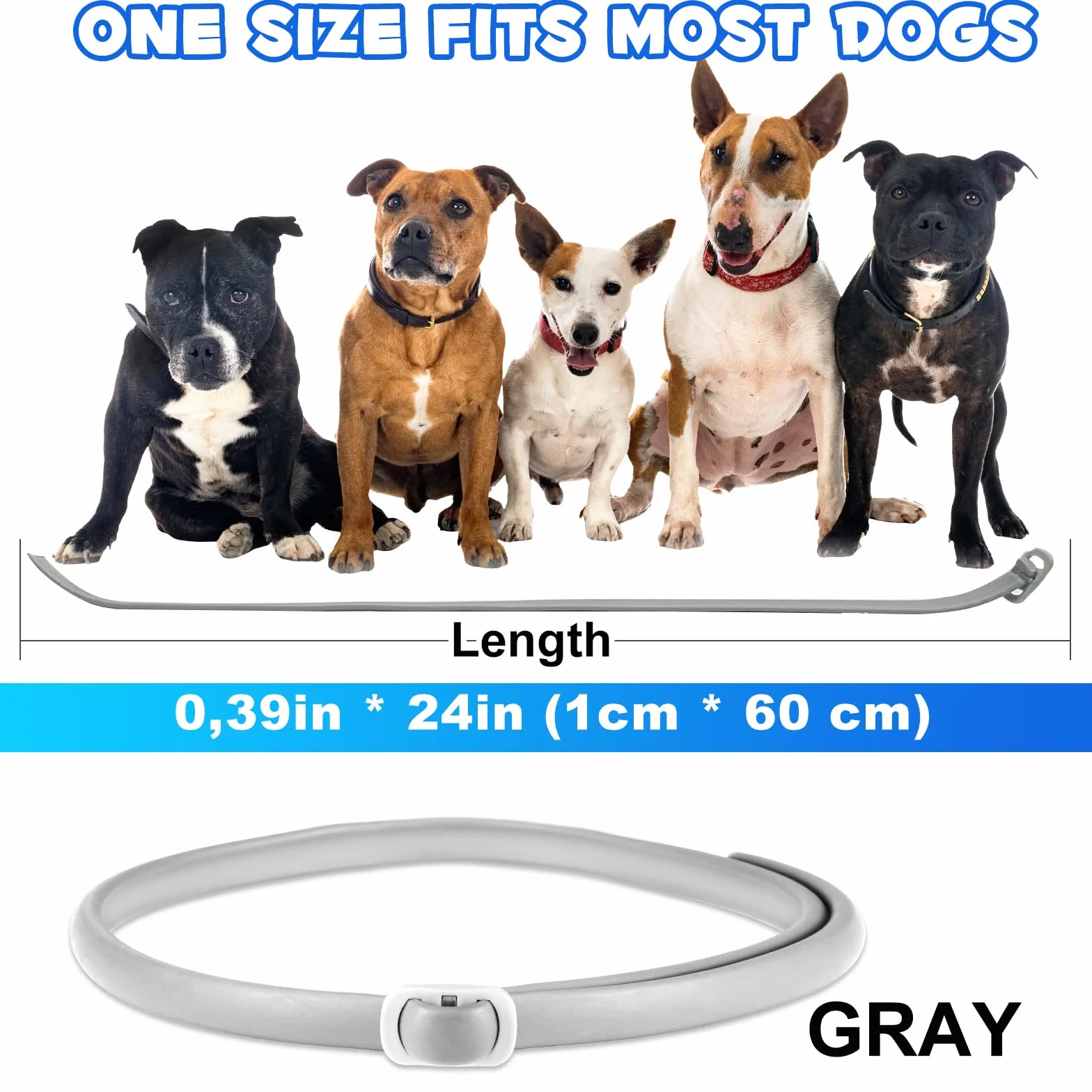 Collier Anti Puces pour Chien Naturel 24 Mois Réglable Imperméable 4pces