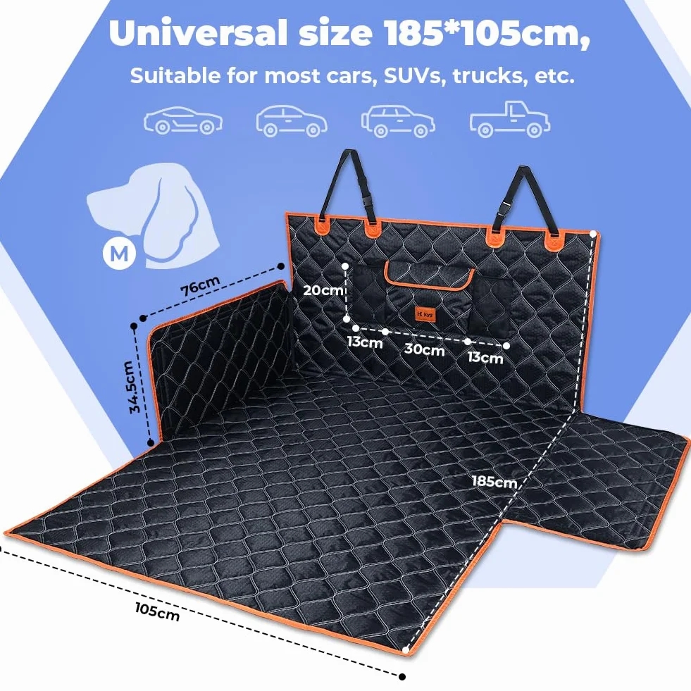 KYG Housse Coffre Voiture Chien Protection Latérale Imperméable Antidérapant 185x105cm
