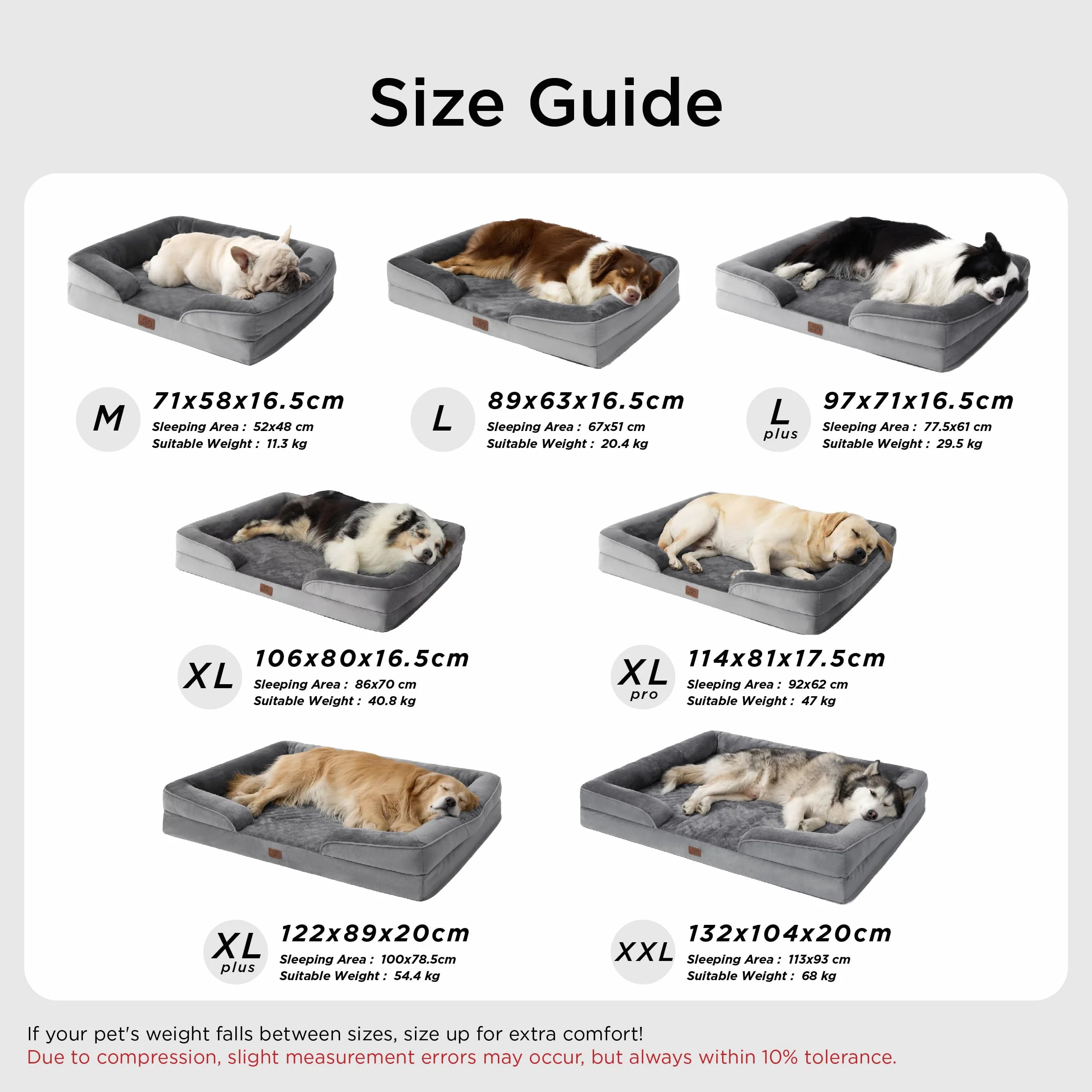 Bedsure Panier Chien Orthopédique Grande Taille 89x63x16.5 cm Lavable Anti-dérapant Gris