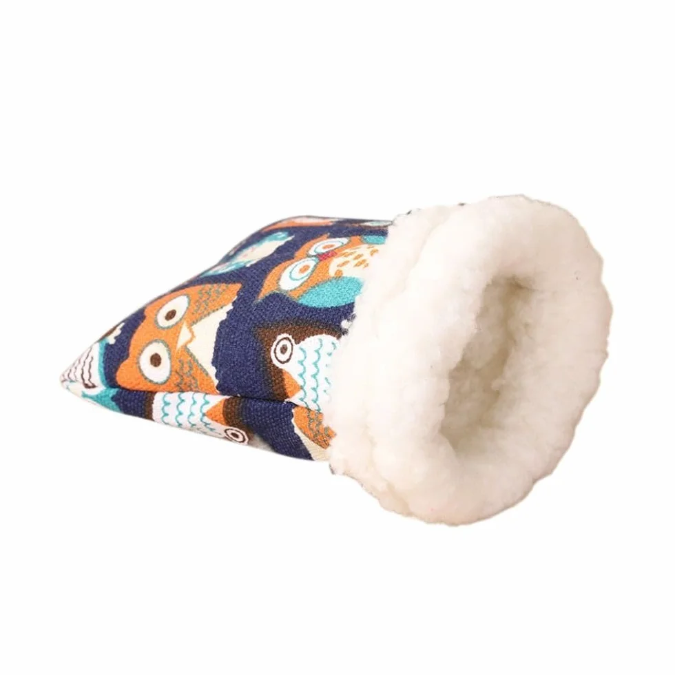 Sac de transport portable en polaire pour hamster hérisson lit chaud (L, bleu)