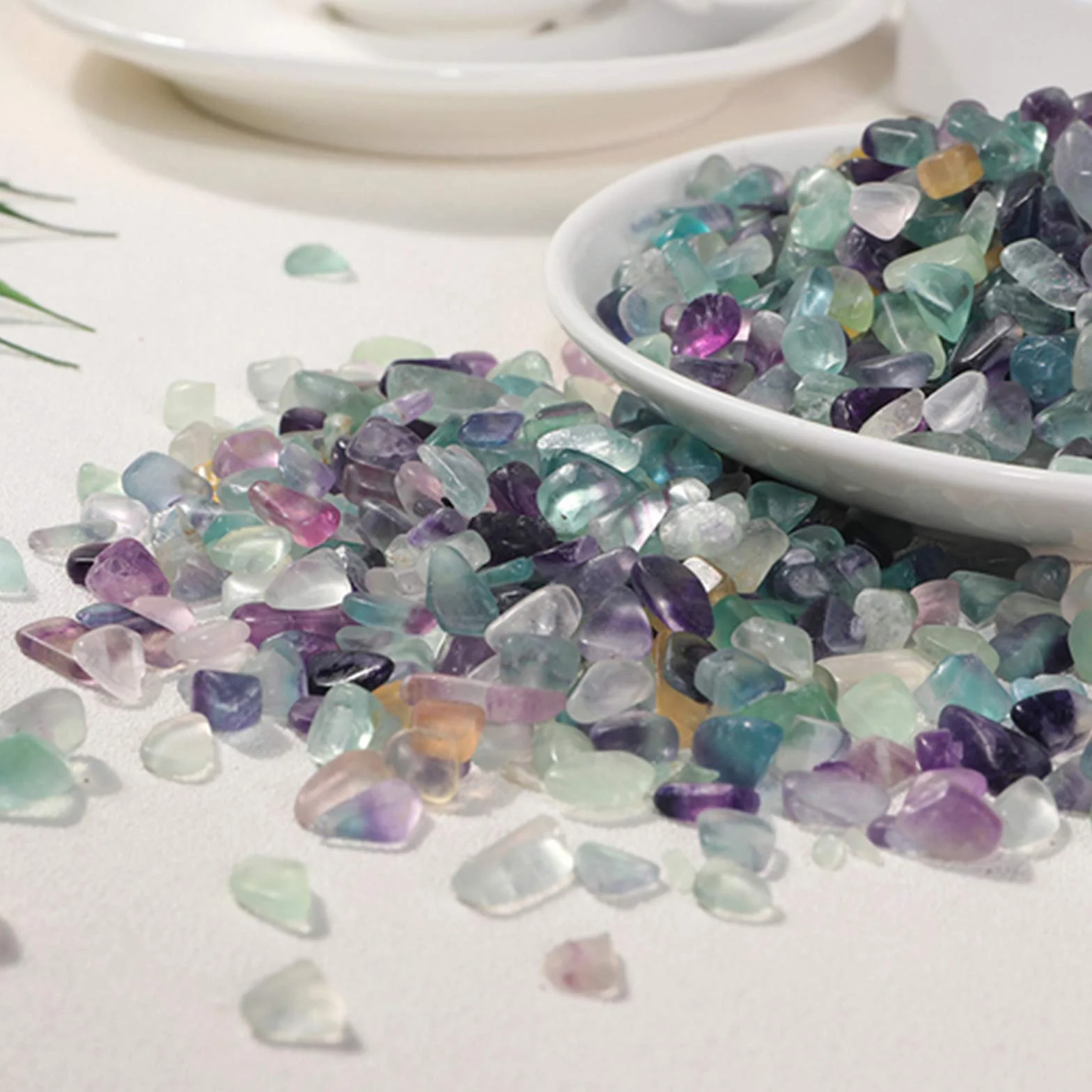 Fluorite Pierre Concassée Cristal Naturel Quartz pour Aquarium Gravier Décoration (0,5 kg)