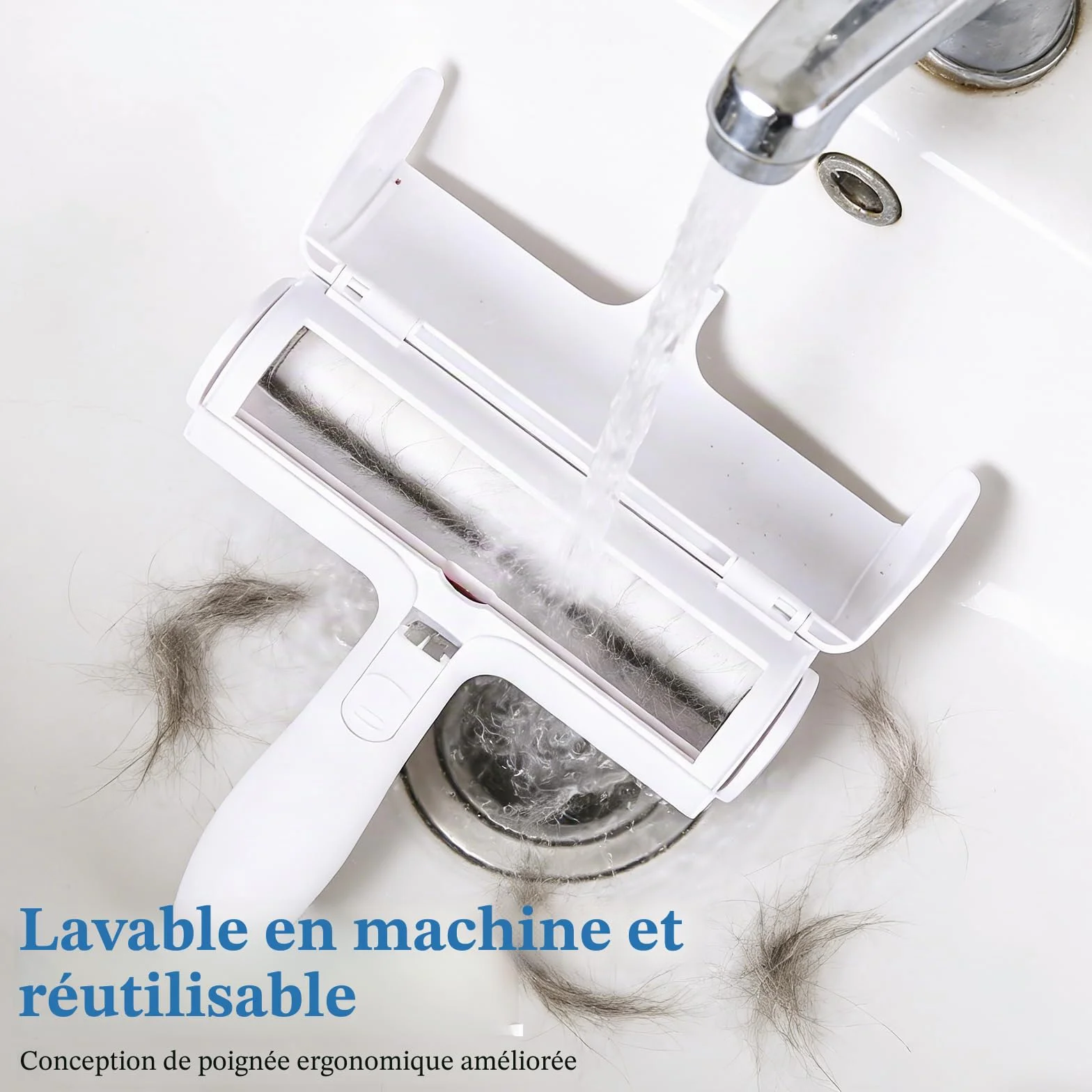 Brosse Anti Poils Animaux Chat Chien Ramasse Poils Réutilisable Canapé Tapis