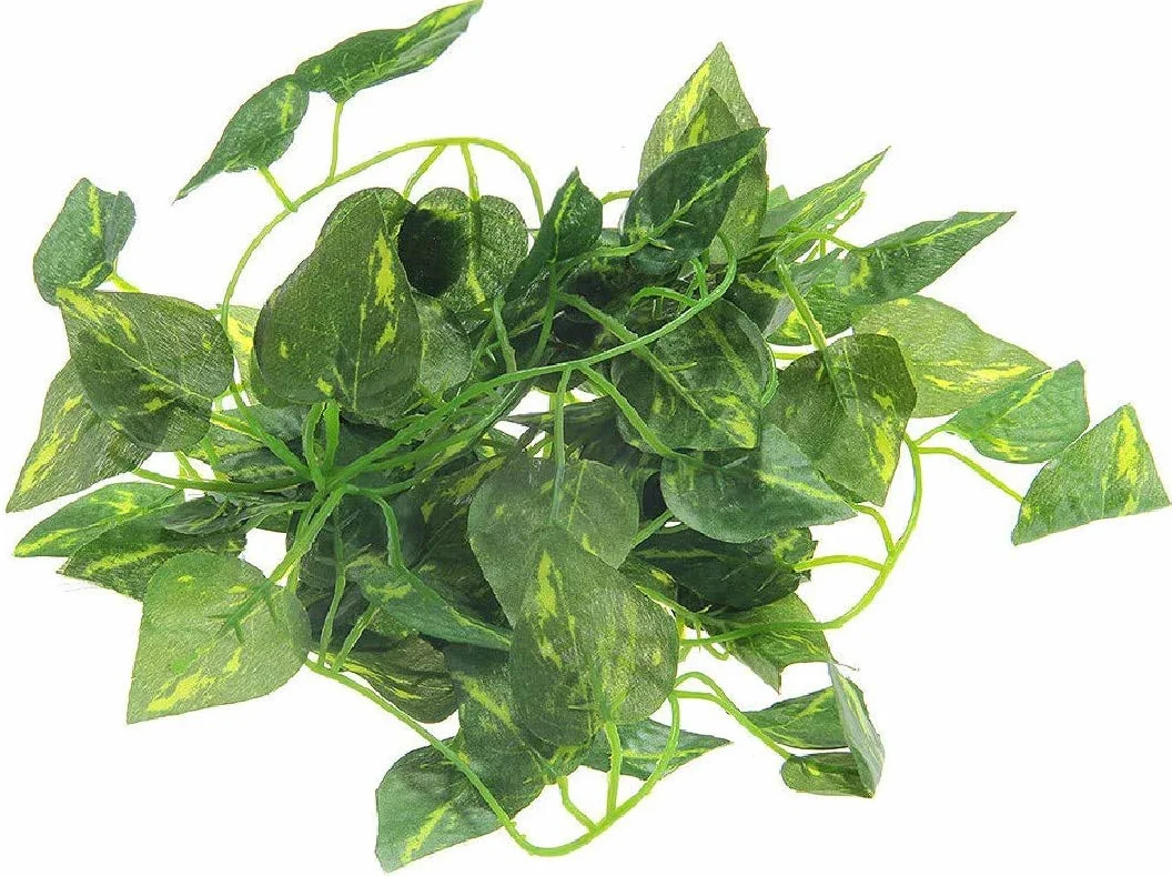 PINVNBY Hamac à motif de dragon barbu pour reptile, feuilles de lézard, décoration d'habitat, accessoire de décoration pour plantes grimpantes artificielles avec ventouses pour gecko caméléon