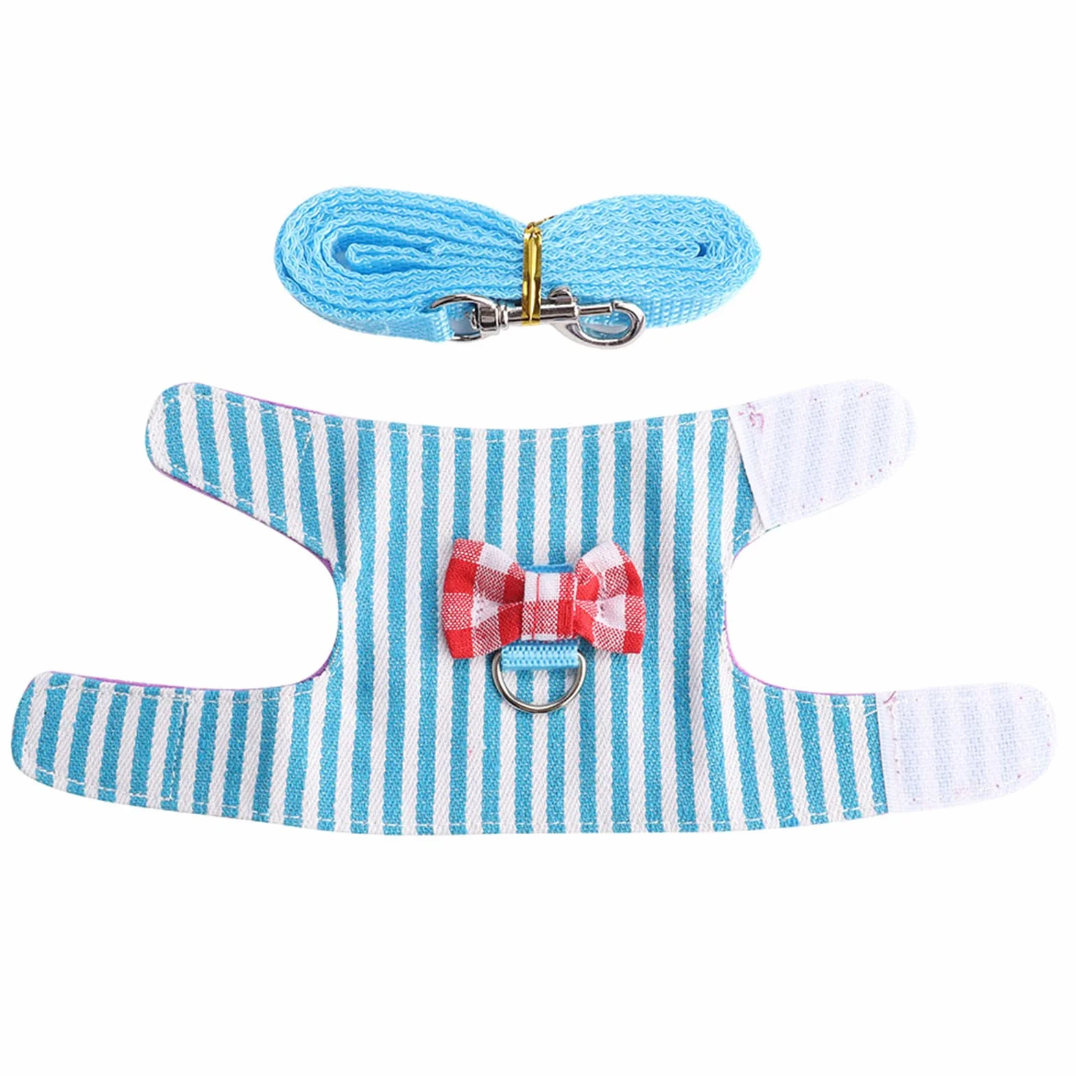 GOTOTOP Lot de 2 Harnais pour Petit Animal de Compagnie avec Nœud Papillon et Décor de Cloche, Gilet Rembourré sans Tirer, Harnais et Laisse pour Cochon d'Inde pour Furet, Rats, Iguane, Hamster