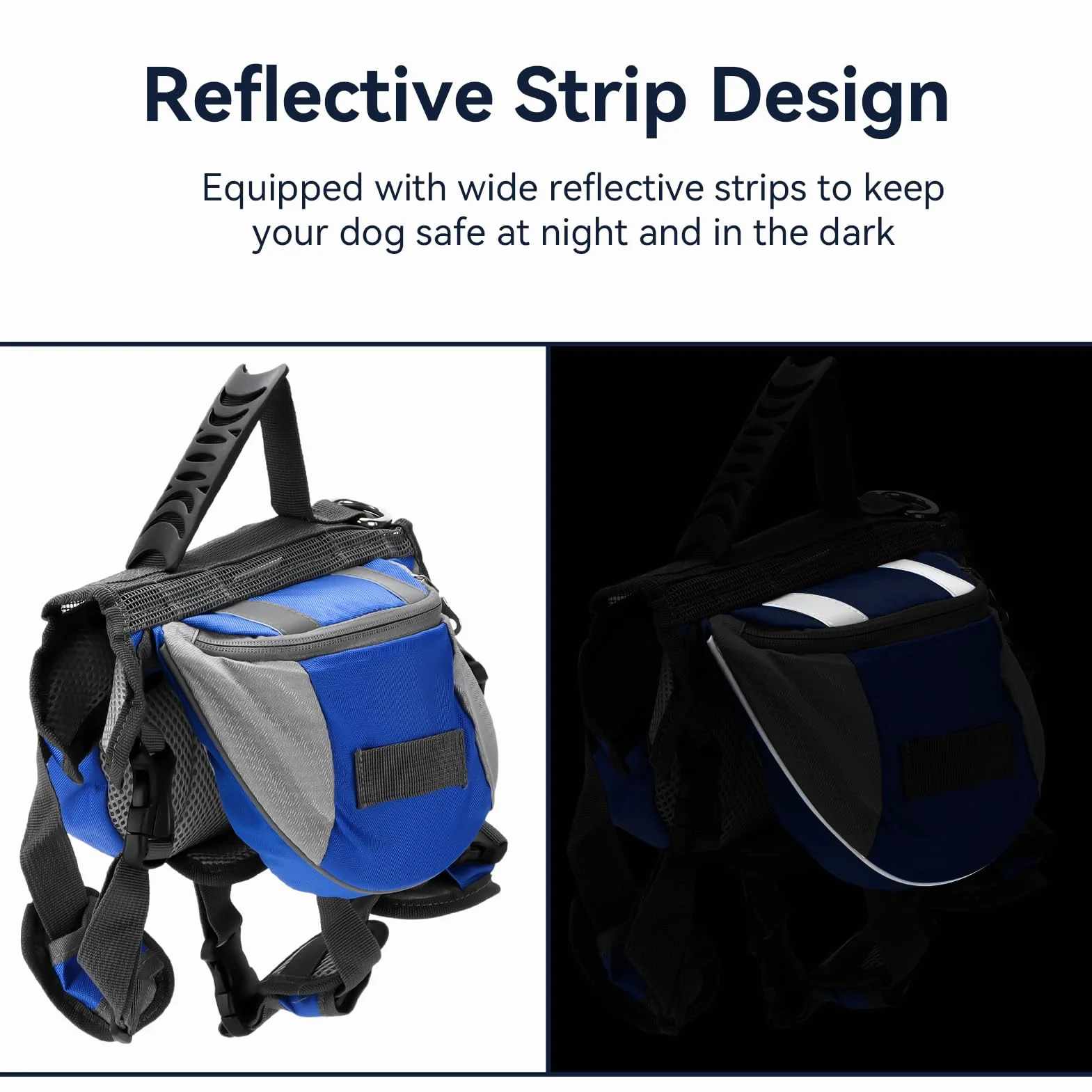 Sac à Dos Chien Cyrank Doggy Backpack Harnais Randonnée Camping Saddle Bag Réfléchissant Grands Chiens
