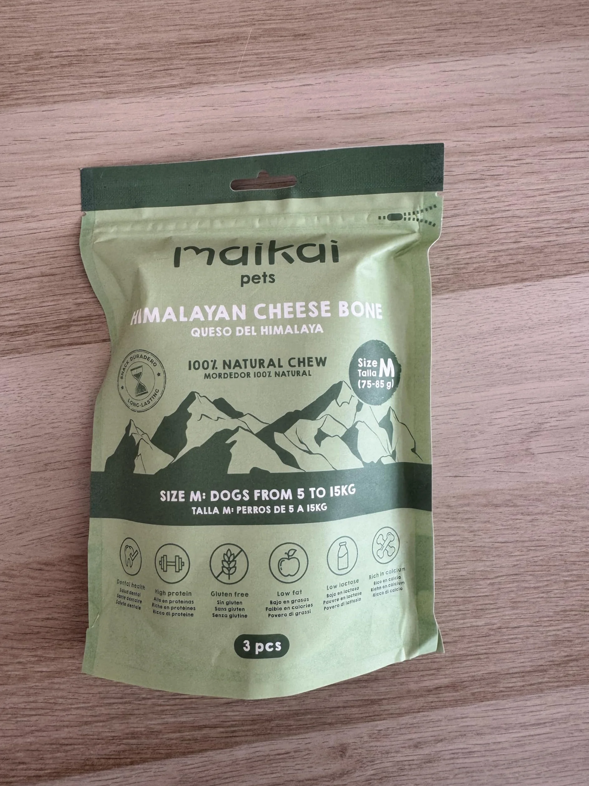 Fromage de Yak pour Chien Mastication Naturel Longue Durée Soin Dentaire Himalaya Pack 3 Taille M 10-15 kg