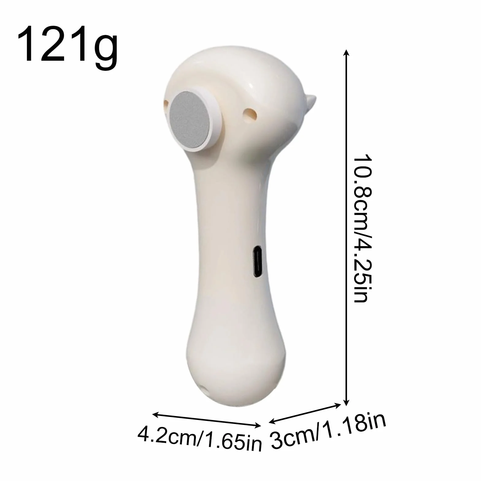 Pet Nail Grinder 10.8x4.2x3cm ABS PC Claw Cutter 6 Replacement Heads Type-C Charging for Dog Cat