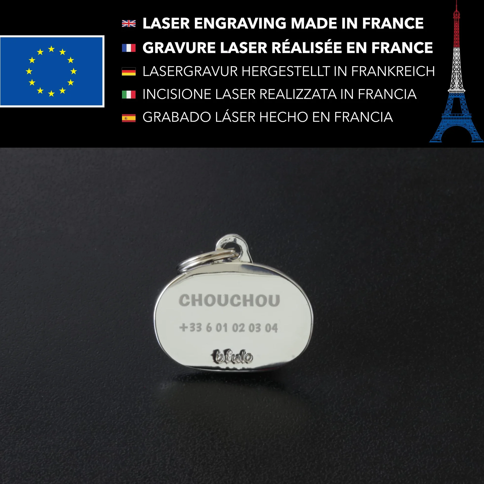Medaille Chat Avec Gravure - Gravure Laser En France - Médaille ou Porte Clef Personnalisable En Metal De Très Haute Qualité