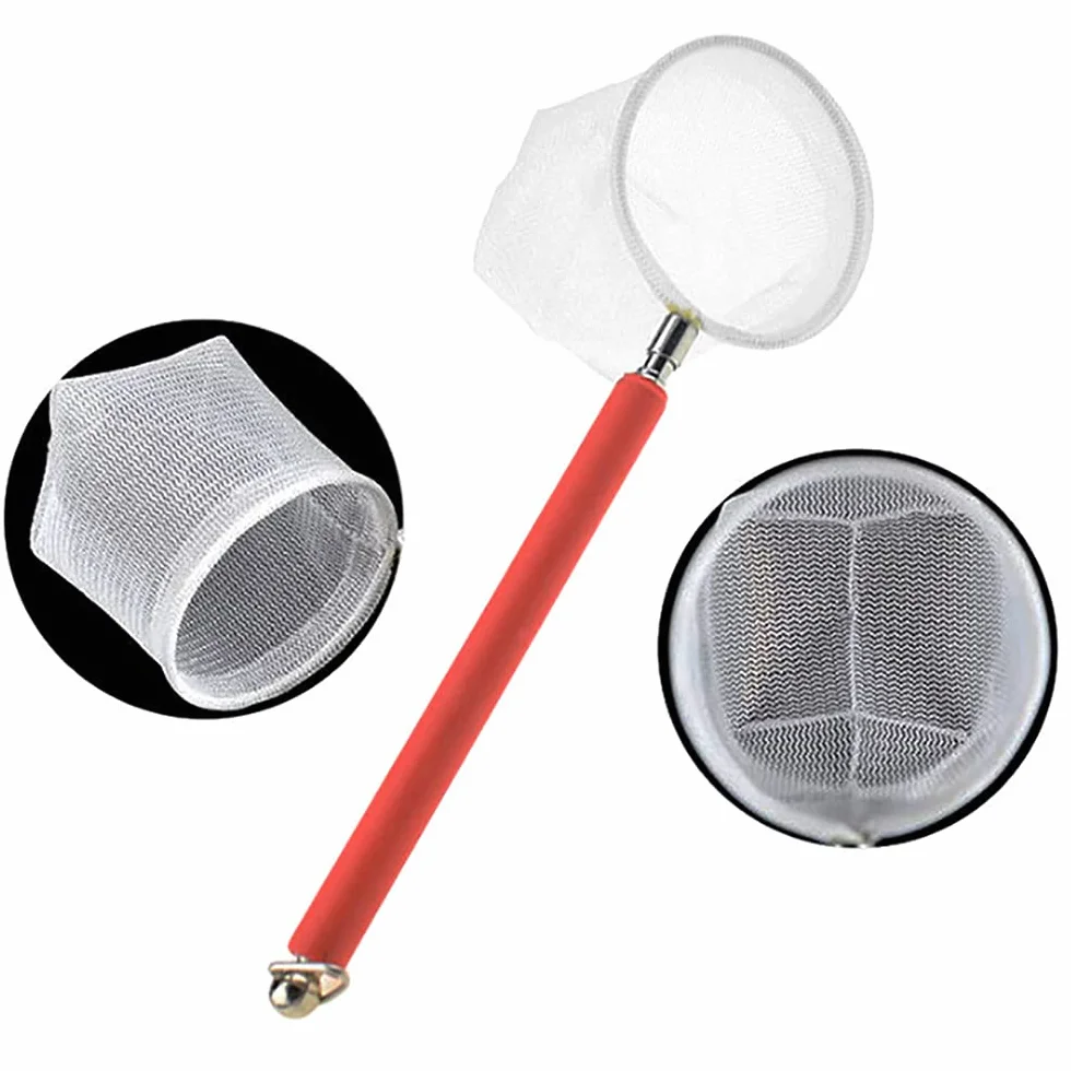 Petit filet télescopique pour poissons d'aquarium 18-53 cm Betta rouge