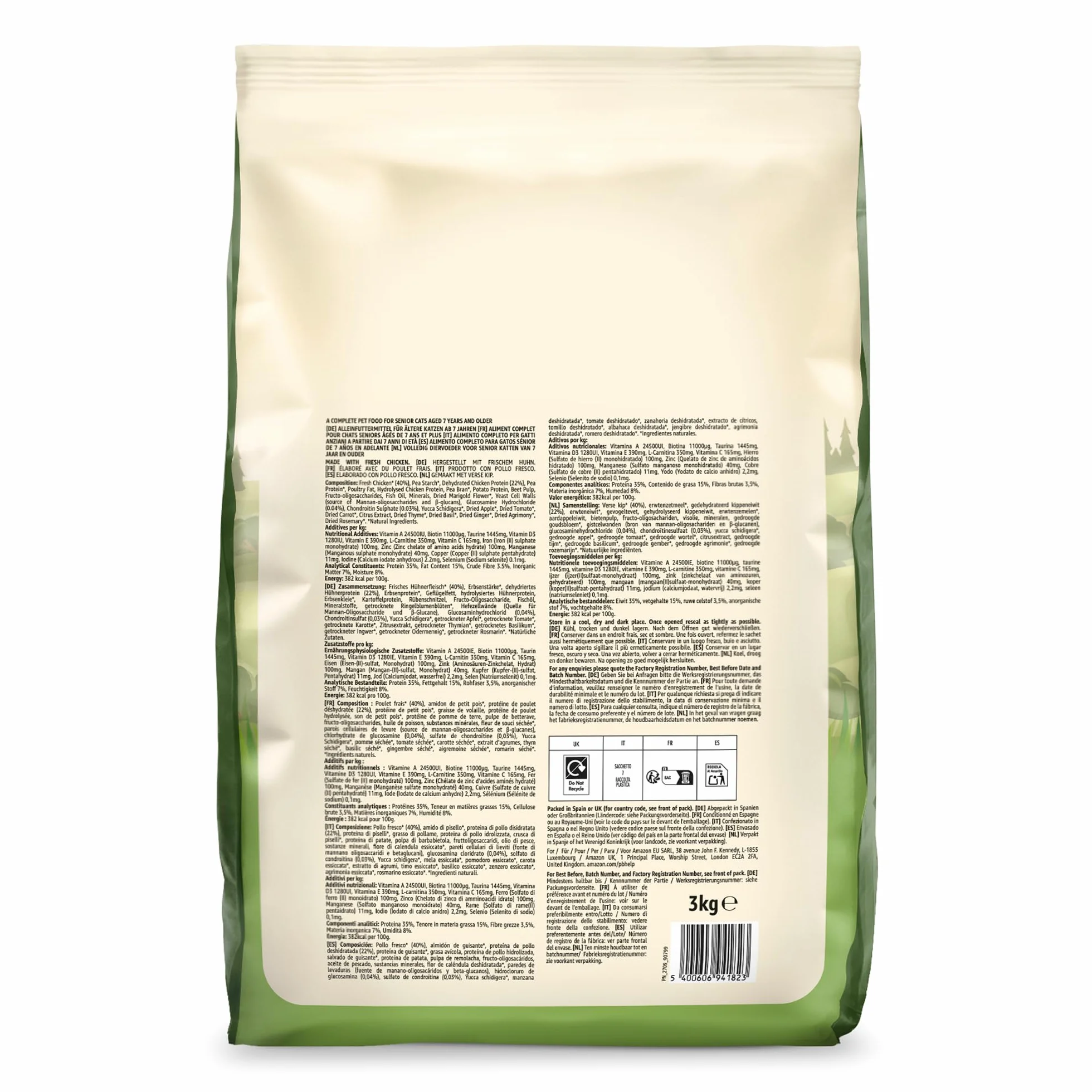 Amazon Grainfree Recipe Dry Cat Food Senior Fresh Chicken 3kg