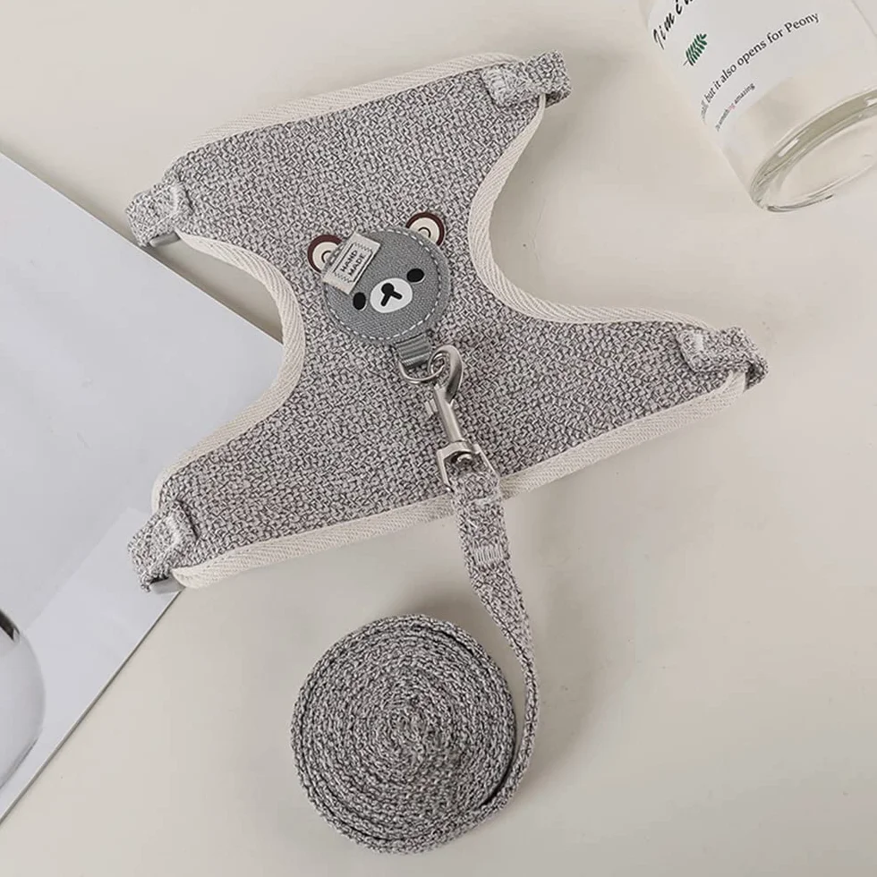 Harnais pour Lapins, Laisse Réglable pour Lapins, Harnais de Lapin Accessoire pour Lapin, Chat, Petit Animal, 27 à 35 cm, 1,20 m