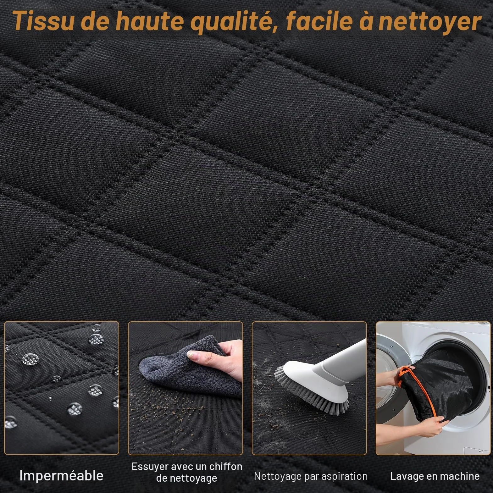 Housse Voiture Chien Pecute 132x62 cm Panneaux durs Support 150 kg Couverture Complète Siège Arrière