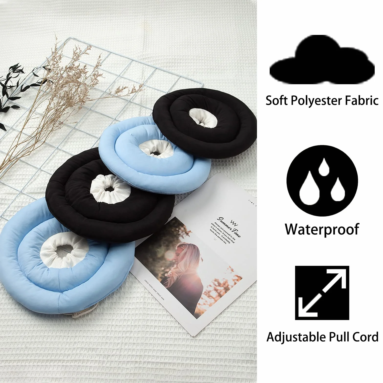 OHCOZZY Collerette pour Chat Réglable Anti-Léchage Chirurgie Noir M