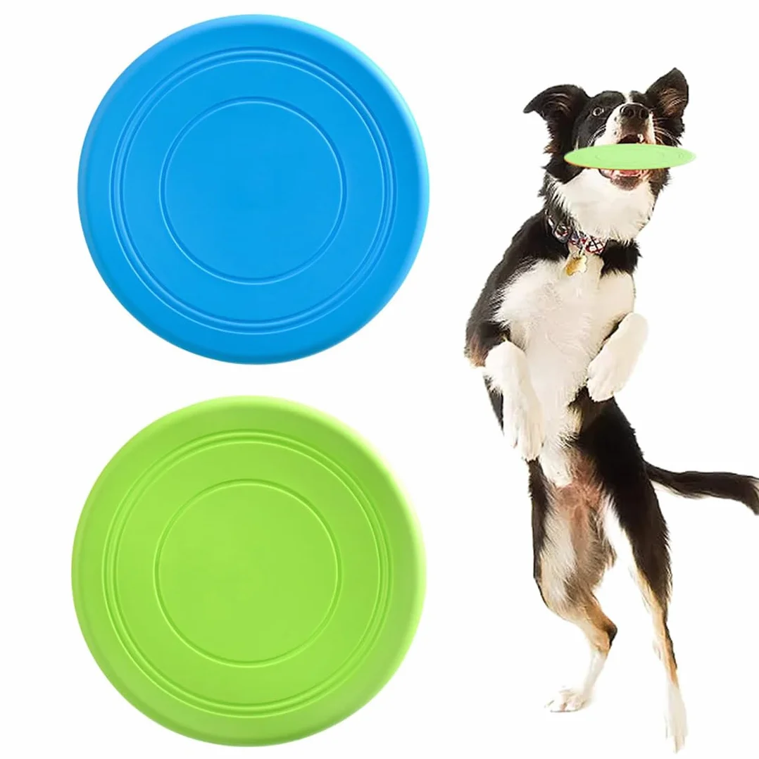 Frisbees pour Chien Disque Volant en Caoutchouc Jouet Interactif pour Grands et Moyens Chiens