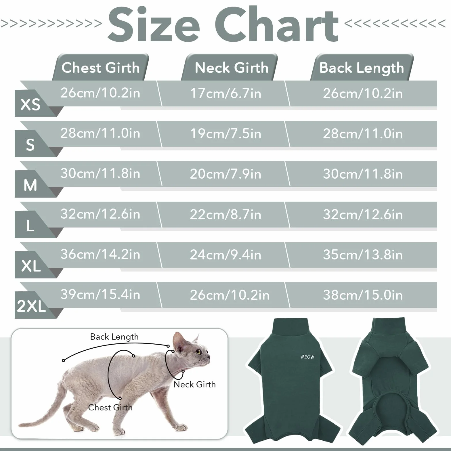 PUMYPOREITY Pull pour Chats Manteau Doux Chaud Sweat-Shirt d'hiver Vêtements Chandail Pyjama Chat Sweat Sphynx Vert Foncé XS
