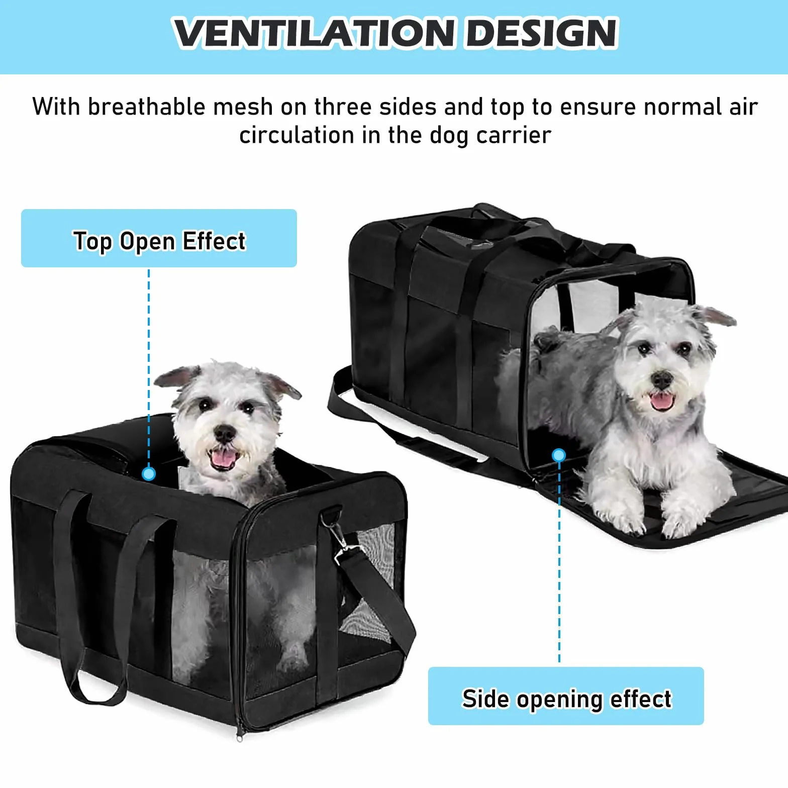 Sac de transport MEYAGOT pour chat et chien, pliable, respirant, avec gamelle, pour voyage, visites vétérinaires et sécurité temporaire, en tissu Oxford beige, jusqu'à 9 kg