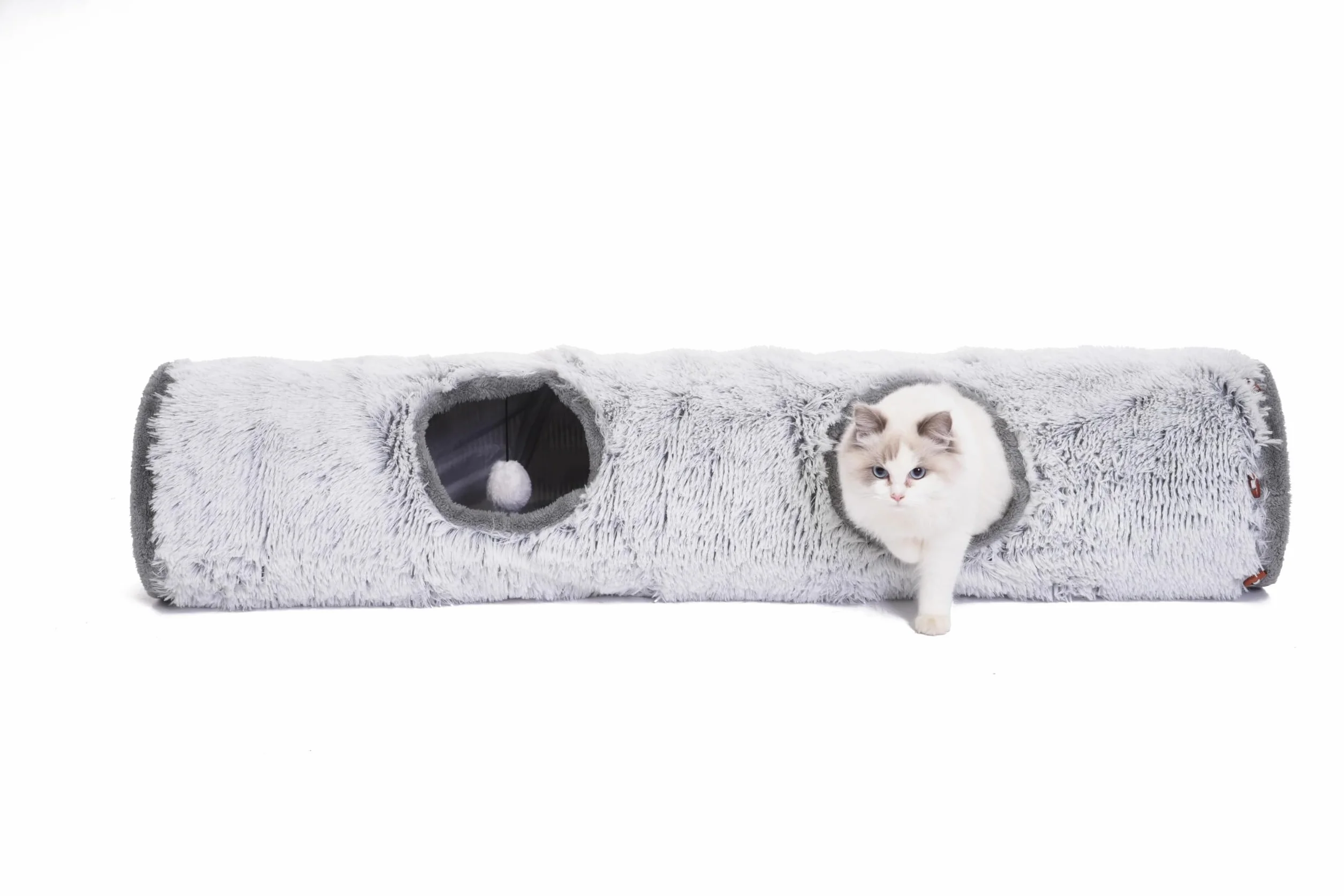 One PETS-TOP Tunnel Chat – Tunnel pour Chat XXL – Jouet Intéractif pour Interieur – en Peluche Douce – Tunnel Chien Furet Lapin – Tapis Cabane Cat Tunnel – 120 cm