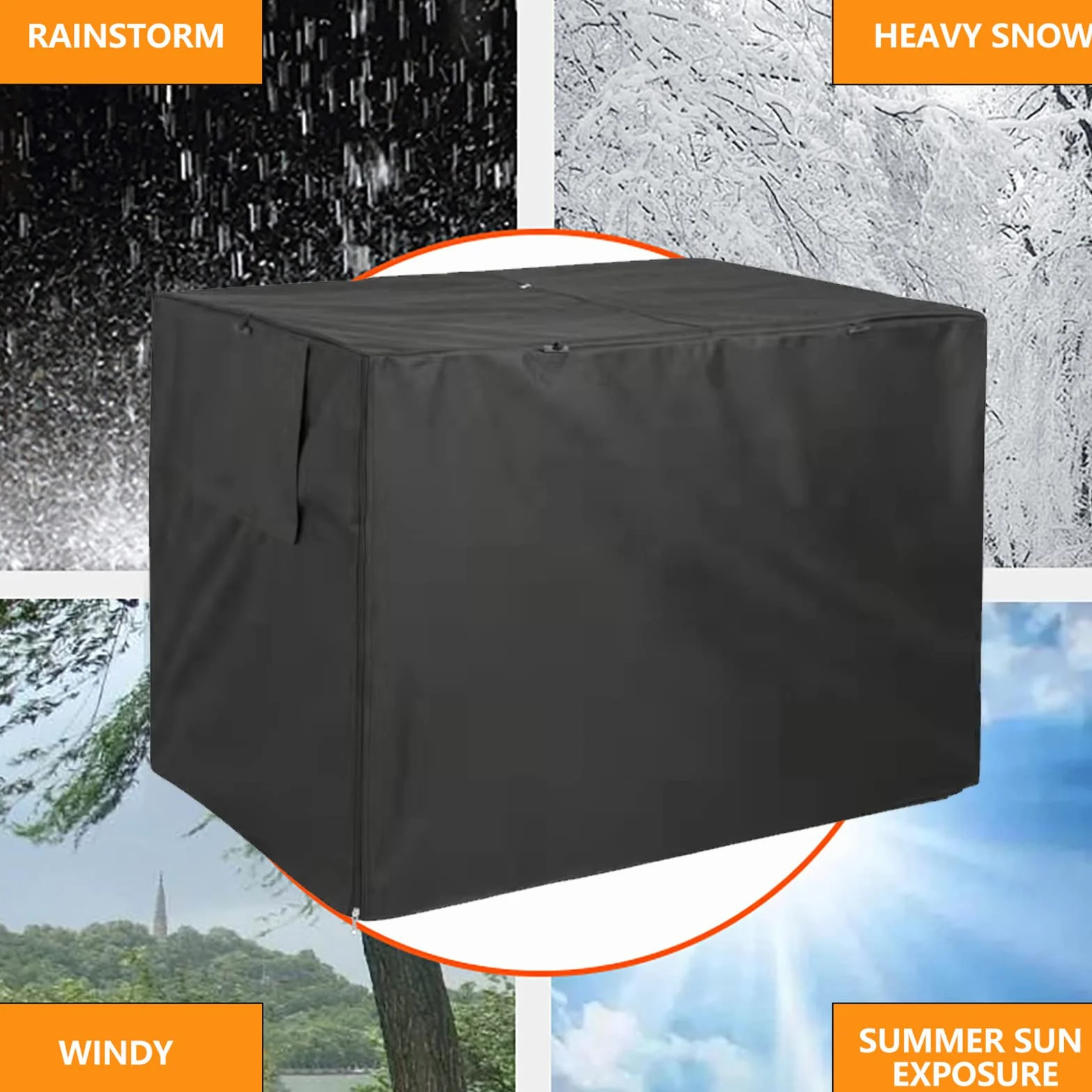Housse de cage pour chien Imperméable Coupe-vent Double Porte Noir M