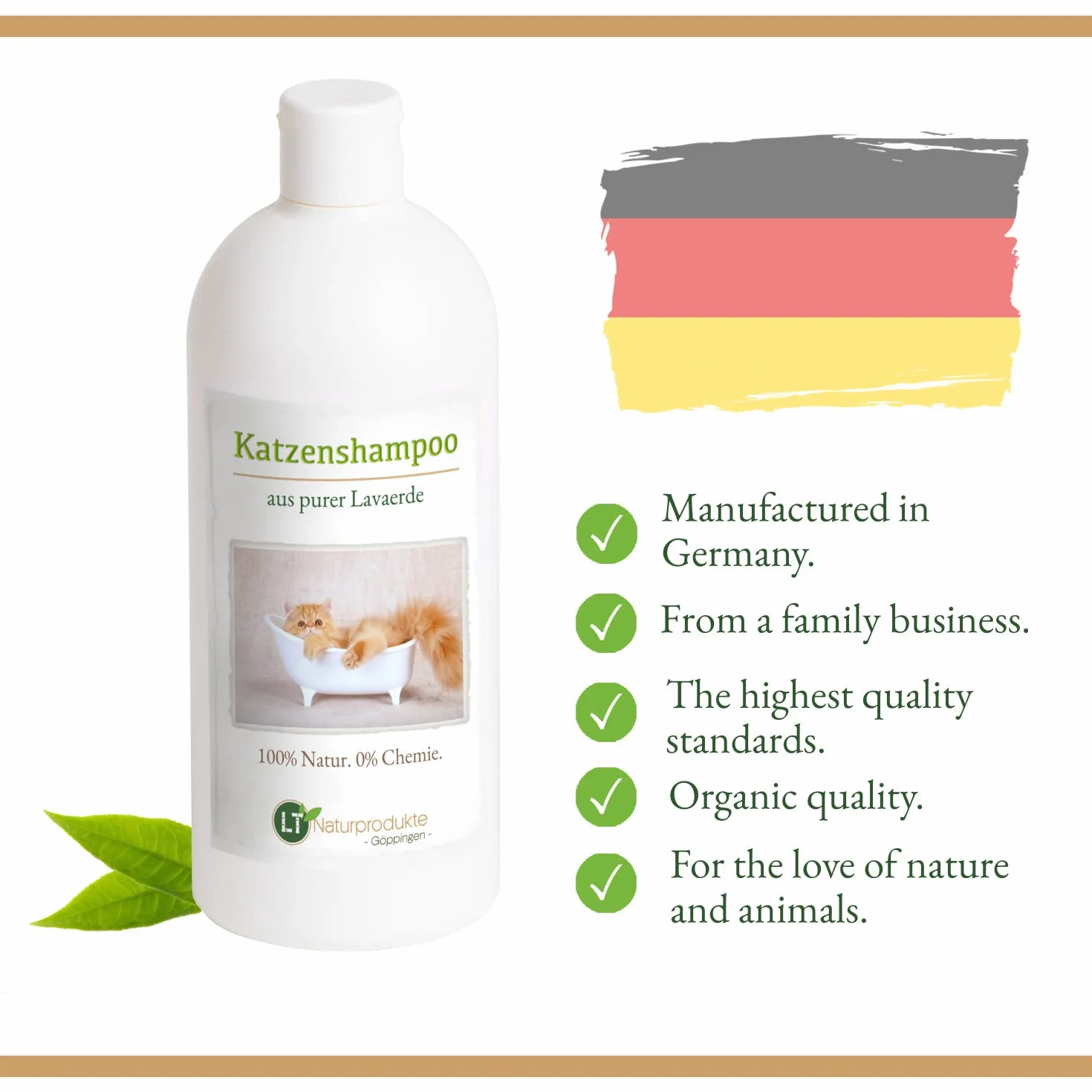 Shampoing pour Chat Bio Hypoallergénique Anti-démangeaisons au Ghassoul Marocain 500 ML
