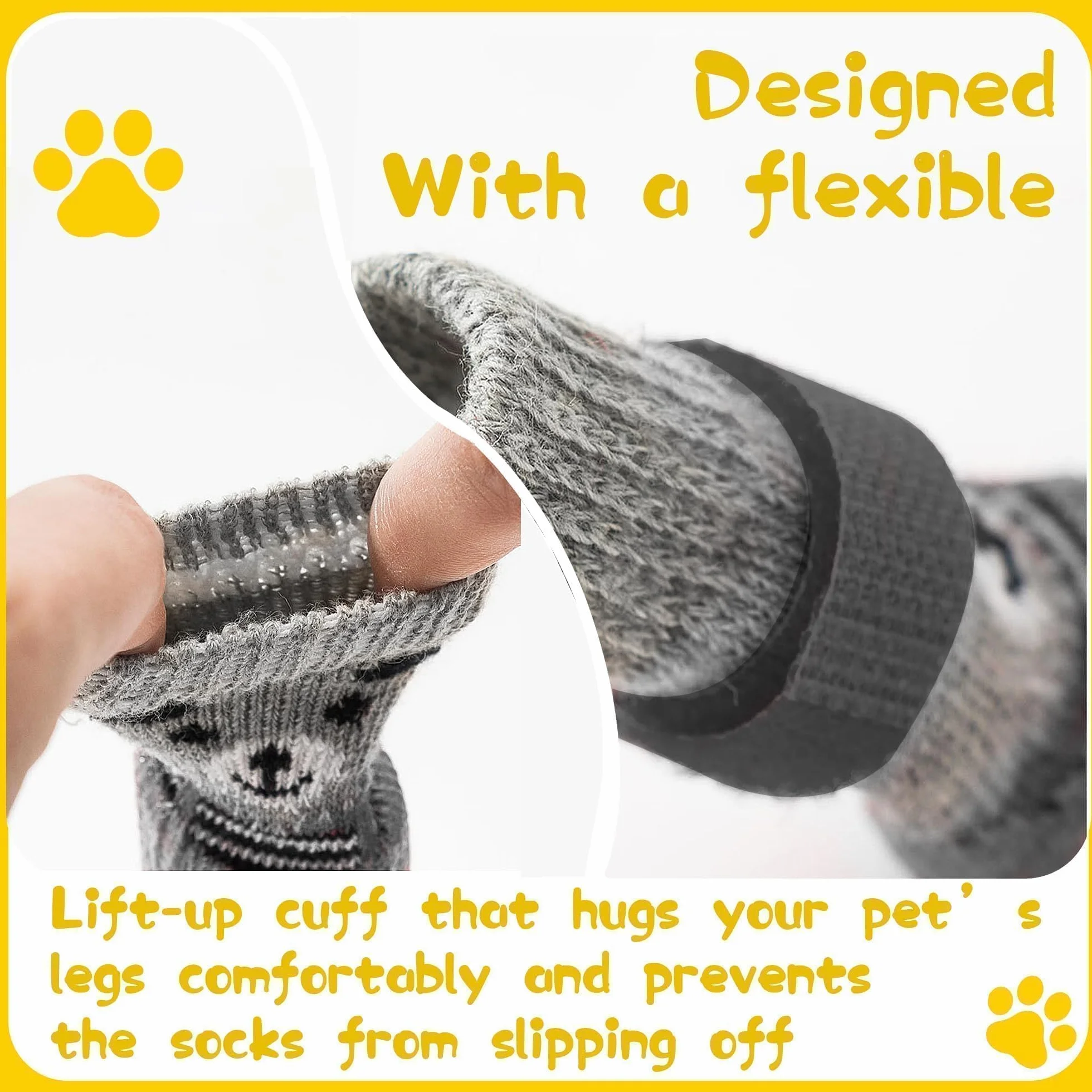 Chaussettes Antidérapantes pour Chien Taille S Protection Pattes Intérieur Réglables Respirantes