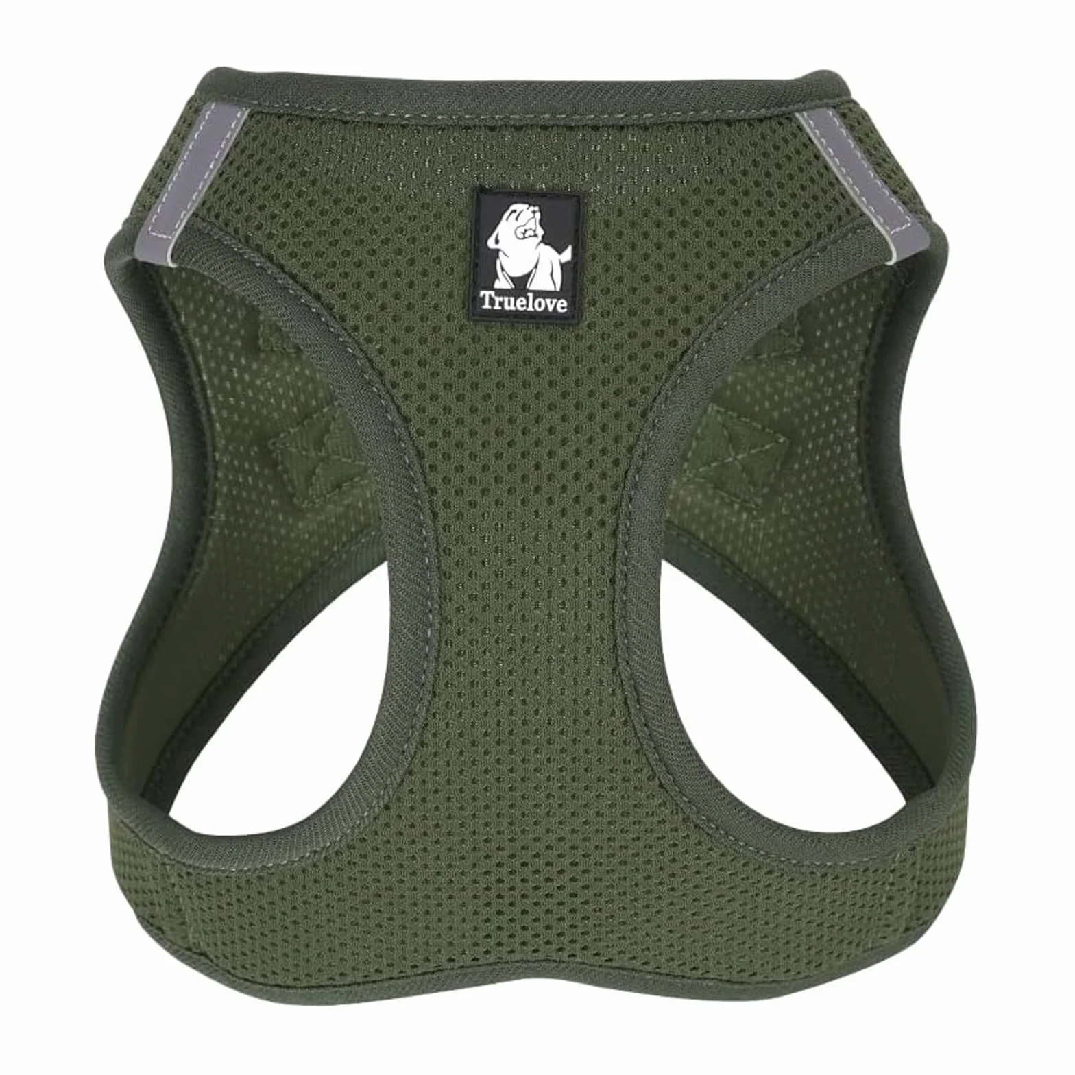 TRUE LOVE Harnais pour Chien Soft Air Mesh Gilet réfléchissant réglable M Vert