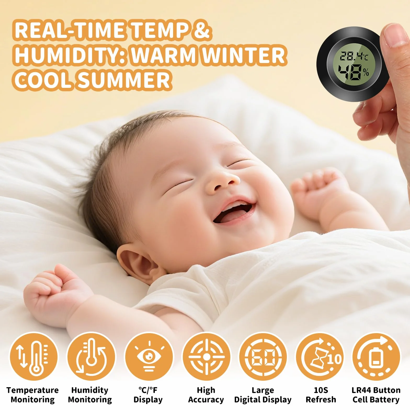3PCS Hygromètre Numérique Thermomètre Intérieur Thermomètre D'ambiance Moniteur de Température et Humidimètre à Haute Précision Capteur Humidité Température pour Terrasse/Jardin/Maison/Cave