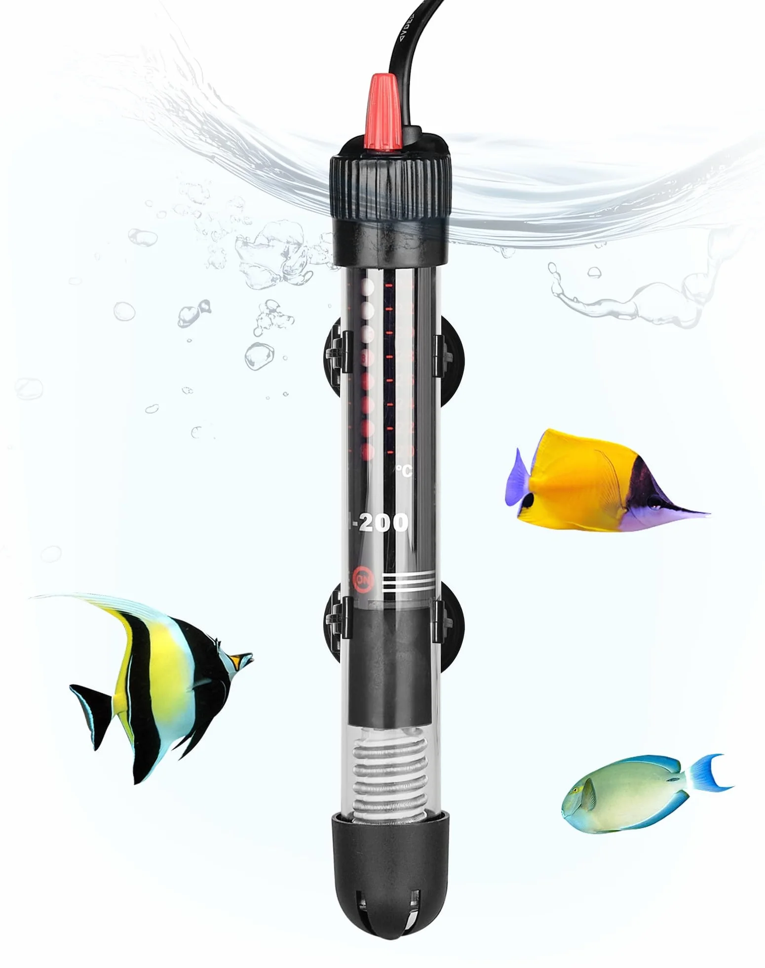 Chauffage Aquarium 25W pour 10L 20L 30L Chauffage pour Aquarium avec réglage 20–34°C