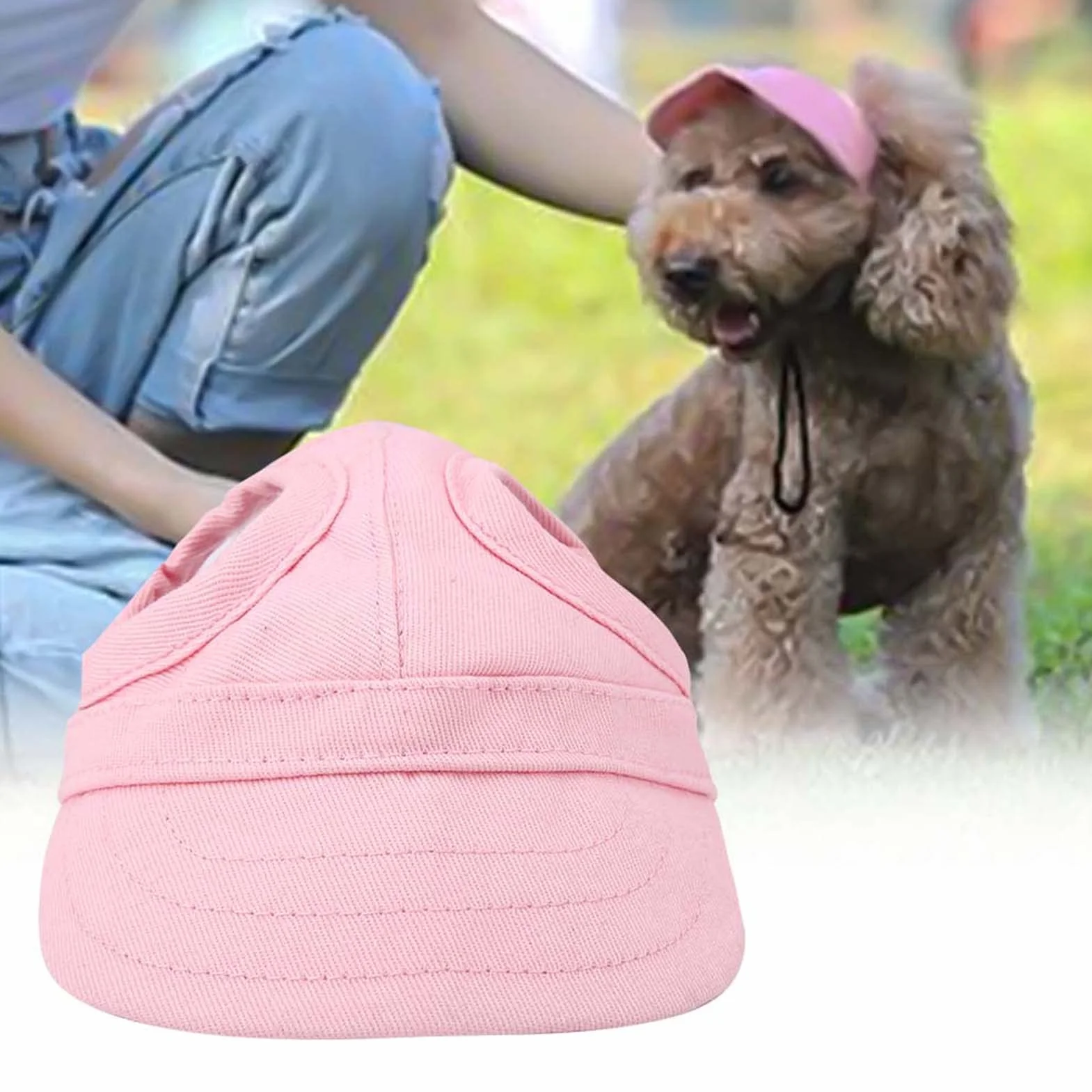 Casquette Baseball Réglable Chien Trous Oreilles Rose Taille M