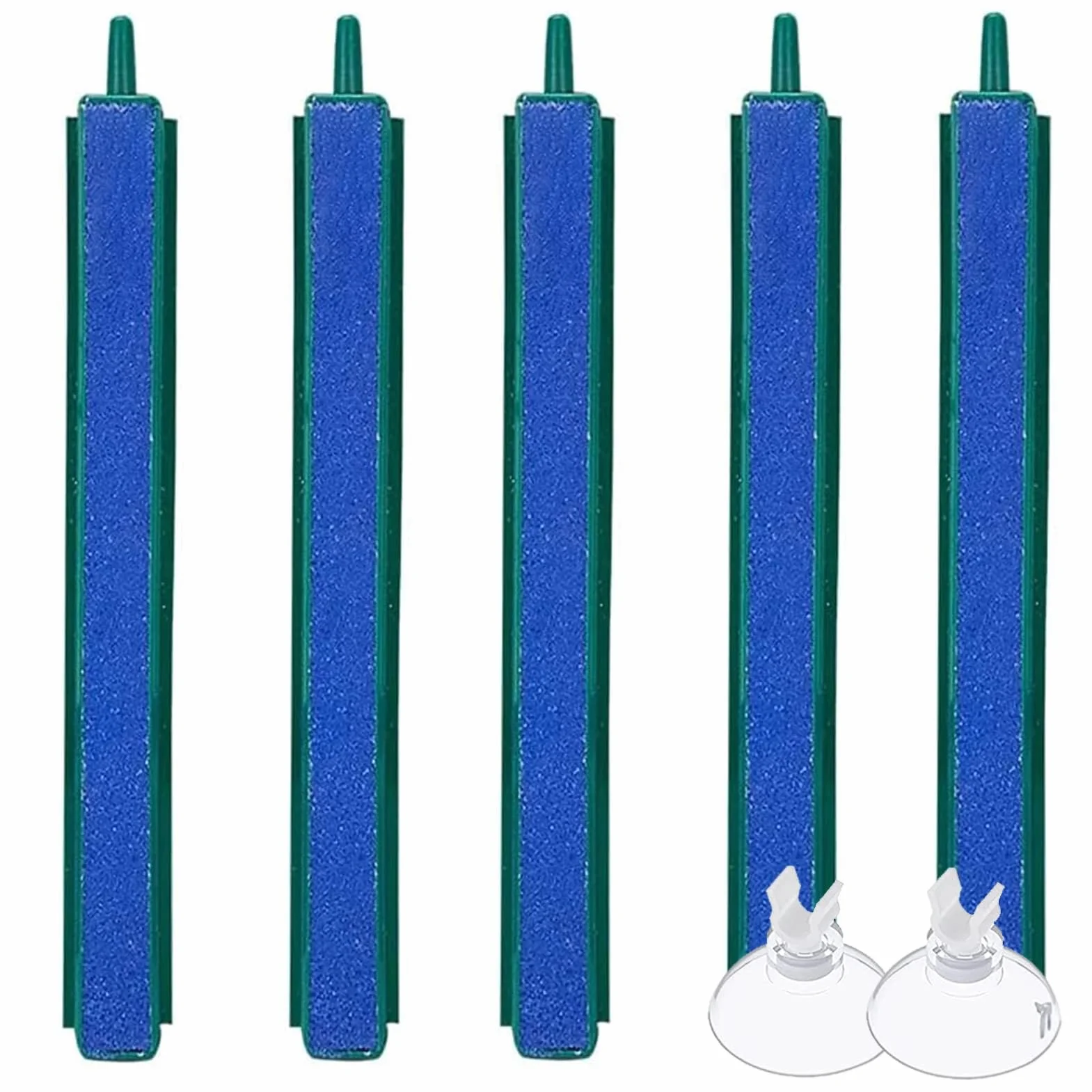 Lot de 5 barres de pierre à air 12 cm 10,7 cm pour pompe d'aquarium Vert/bleu