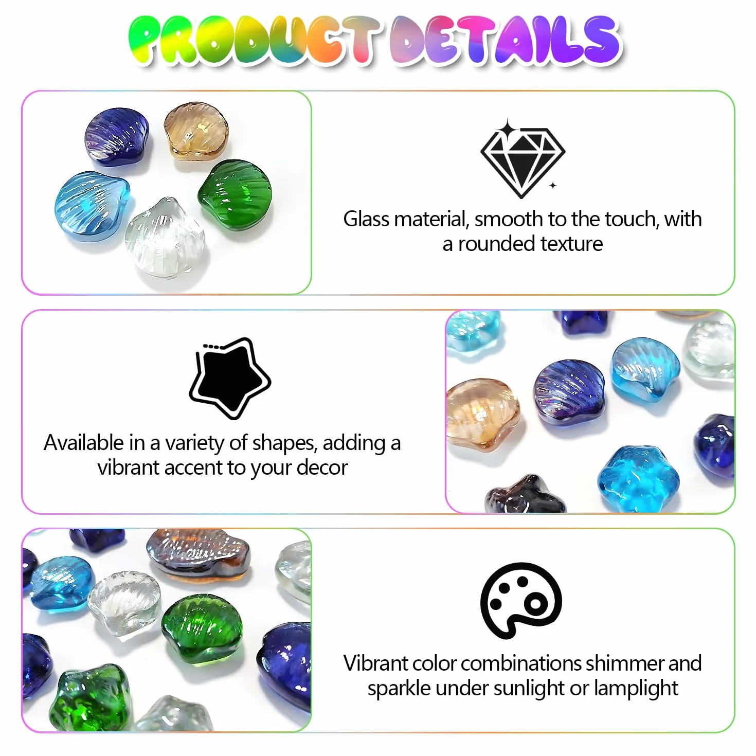 Billes Pierres Précieuses Décoratives 450g pour Aquarium Vases Bricolage Cadeaux