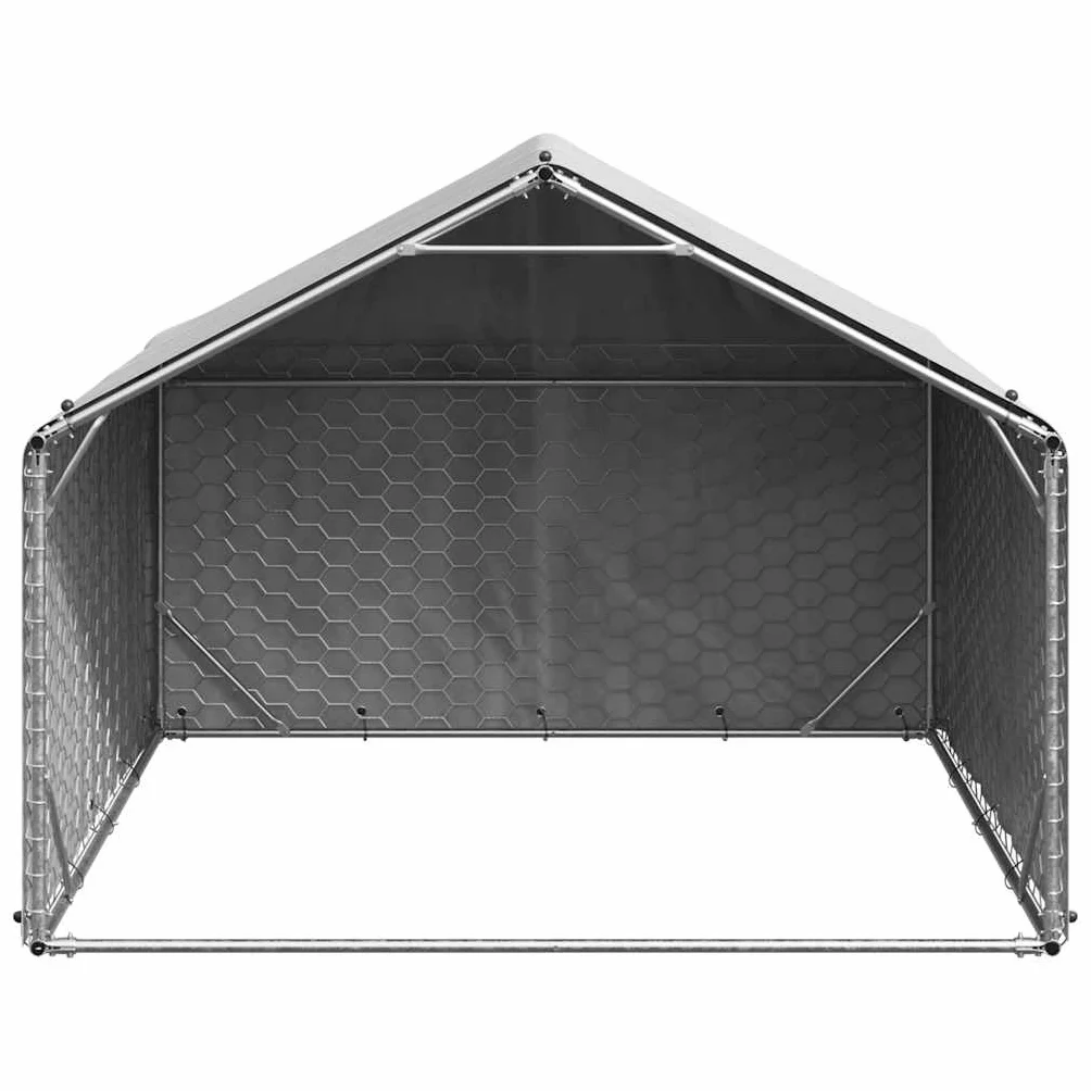 Chenil d'extérieur pour Chien Métal Acier galvanisé 2x2x1,5 m
