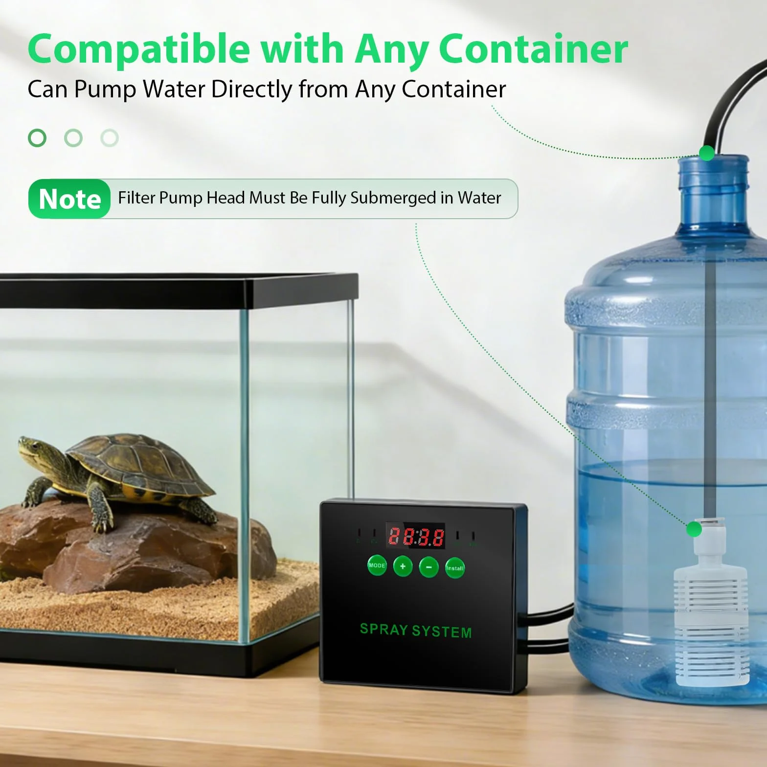 Système de brumisation pour reptiles avec buses 360° et minuterie - Humidificateur terrarium