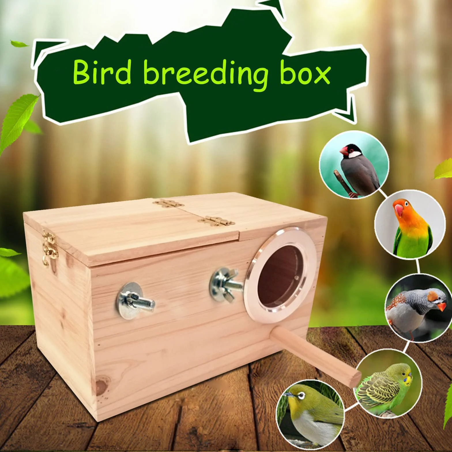 Nichoir pour Perruches et Inséparables en Bois, Cage pour Calopsitte avec Perche Debout - 23 x 14 x 14 cm