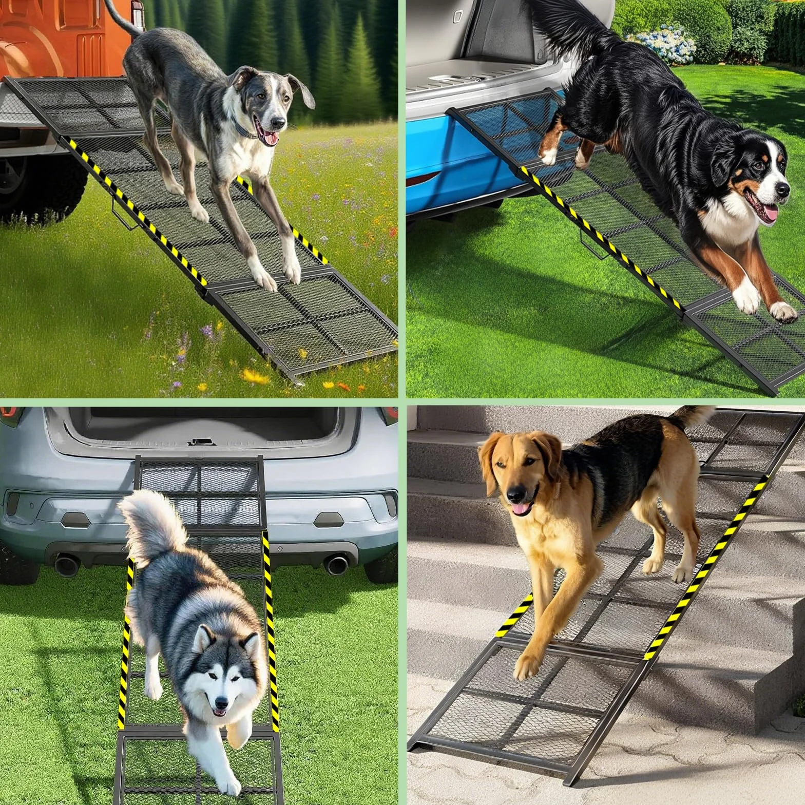 Rampe d'escalier pliable extra longue pour voitures, 190 cm, rampe d'escalier portable pour chien jusqu'à 180 kg, escalier pliable pour chiens de grande race, monter dans une voiture, un SUV, un