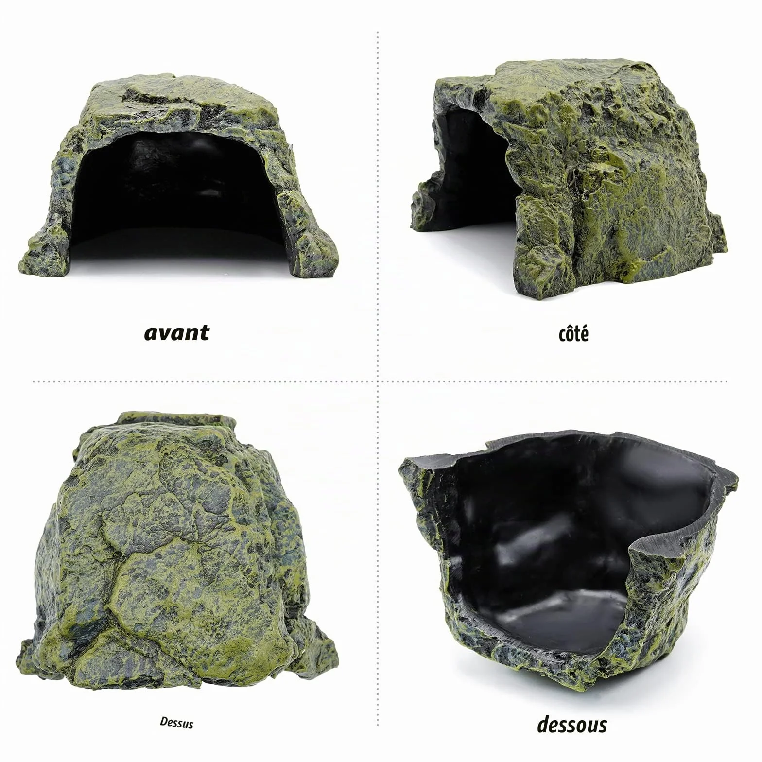 Grande Cachette Reptile Résine Abri Tortue Lézard Serpent Amphibiens Décoration Terrarium Aquarium