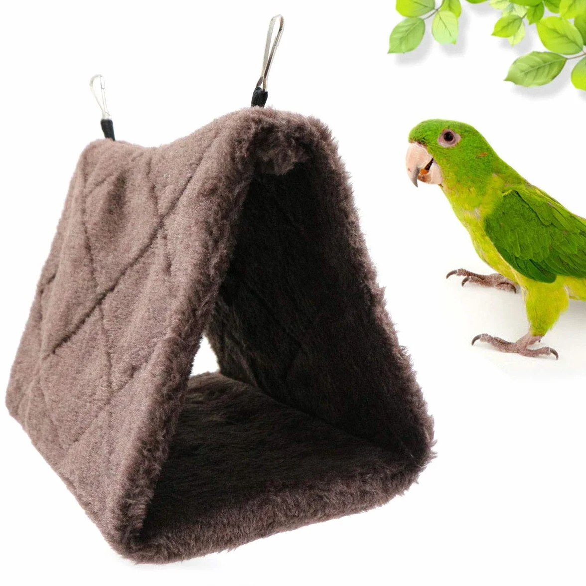 Hamac pour Oiseaux Pivoine Perroquet Nid Jouet Suspendu Cage en Peluche Tente Lit Chaud Ara Perruches Cacatoès Canaris