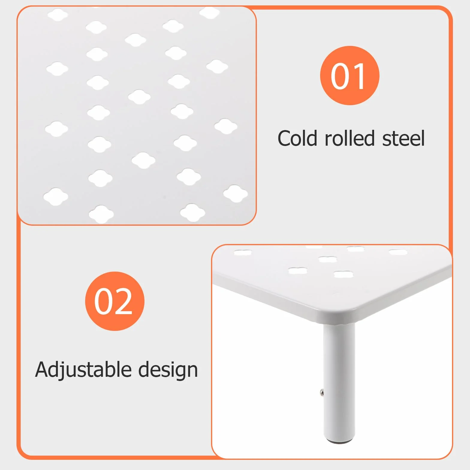 Support Réglable pour Gamelle Automatique Blanc, Antidérapant 3 Hauteurs pour Chats et Petits Chiens