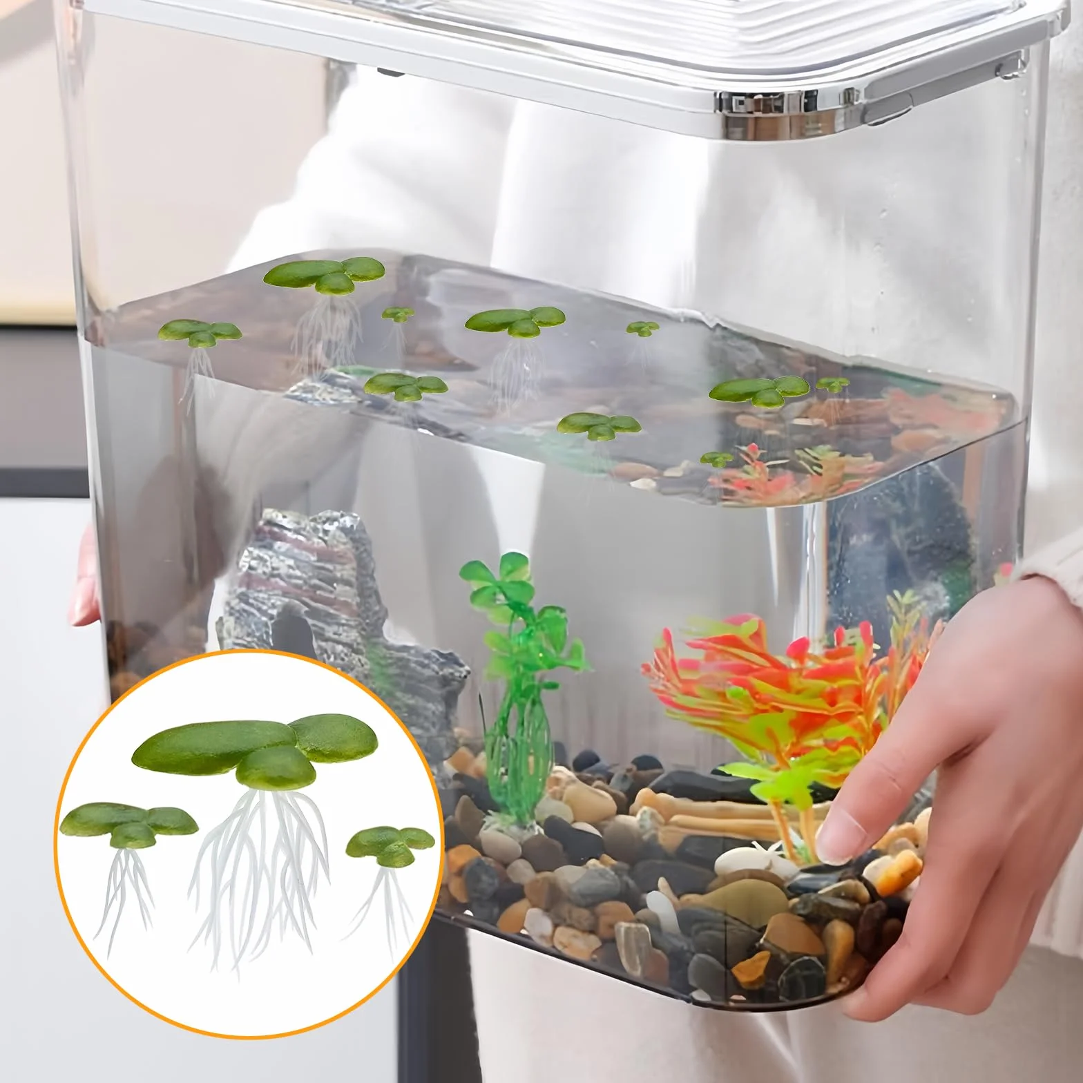 Canard artificiel qui bouge en plastique pour aquarium - Plantes flottantes - Mini canard