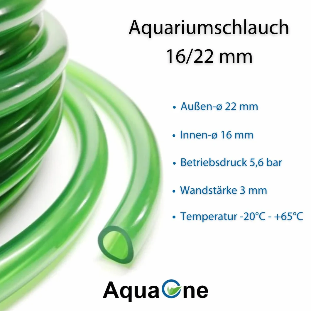 AquaOne Tuyau d'aquarium 16/22 mm 5 m I Tuyau d'aquarium de qualité supérieure Diamètre intérieur 16 mm I Tuyau d'arrosage flexible I Tuyau de pompe pour le nettoyage et le changement d'eau dans les