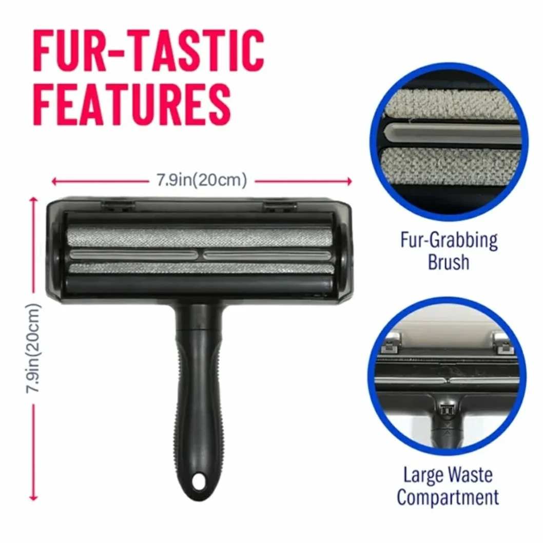 Brosse Anti Poils Animaux pour Chat Chien, Enlève Poils sur Canapé Tapis Vêtements Sièges Voiture Réutilisable