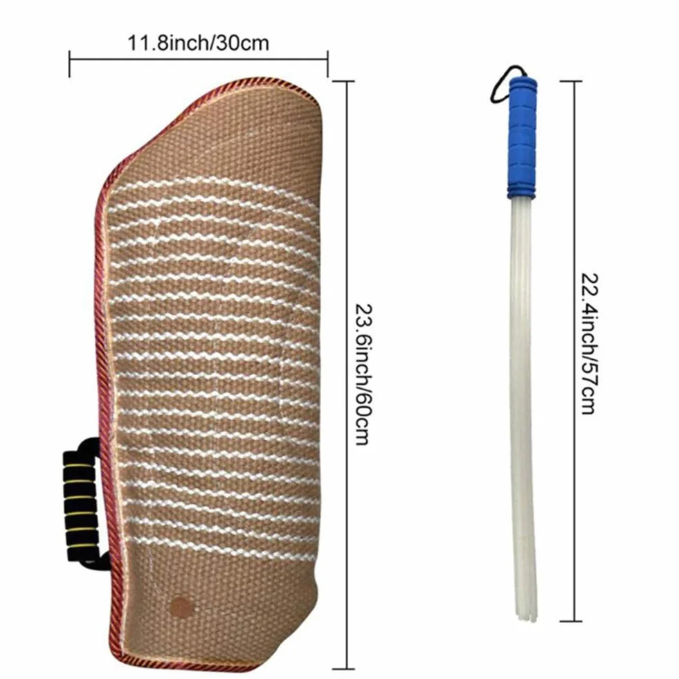 Manche de Protection Anti Morsure pour Chien Chiot Équipement d'Éducation avec Bâton Parure Dressage