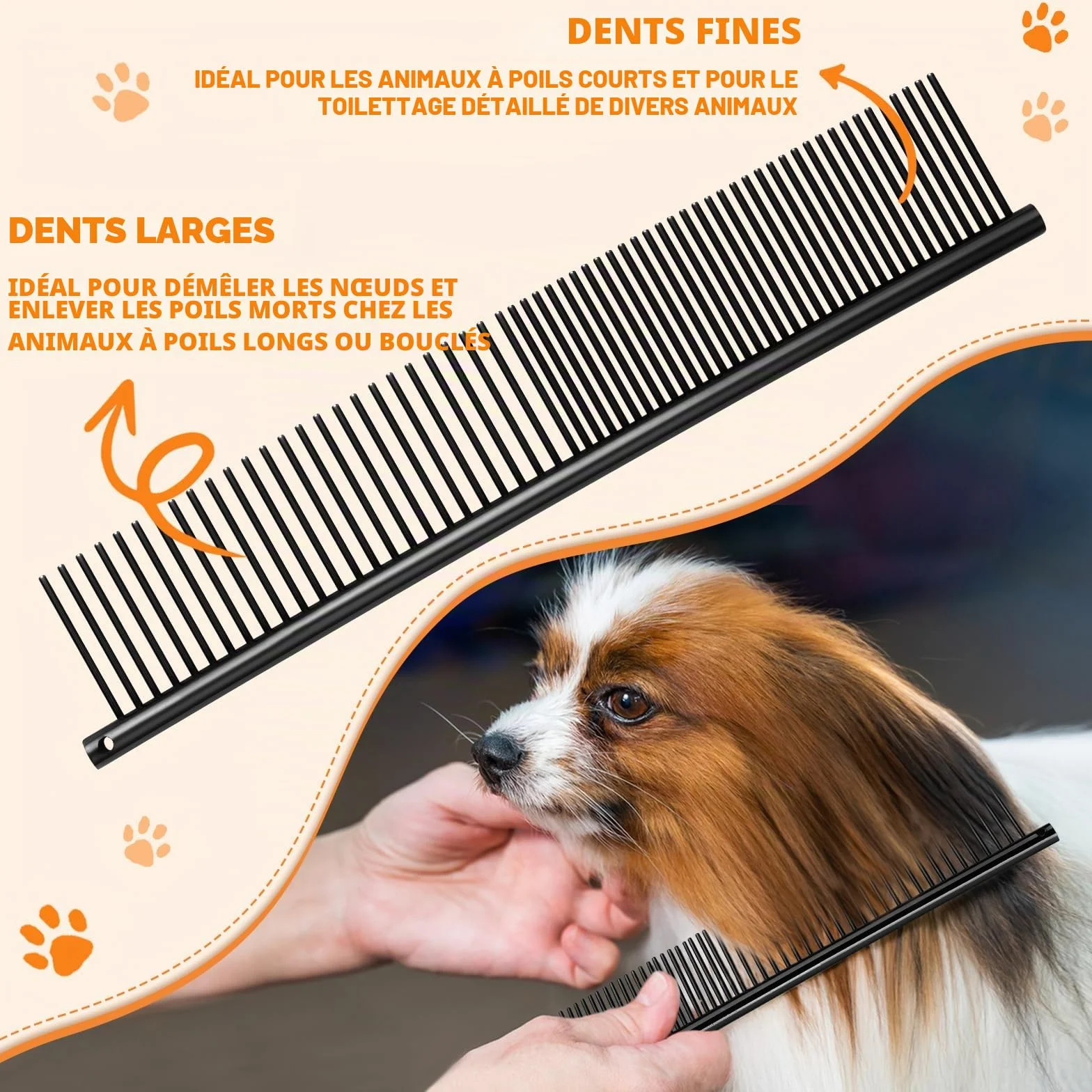 Moontay Professionnel Ciseaux Toilettage Chien et Animaux - Set Acier Inoxydable avec Droits, Courbés, Arête de Poisson, Effileurs, Peigne et Tissu de Nettoyage - Noir